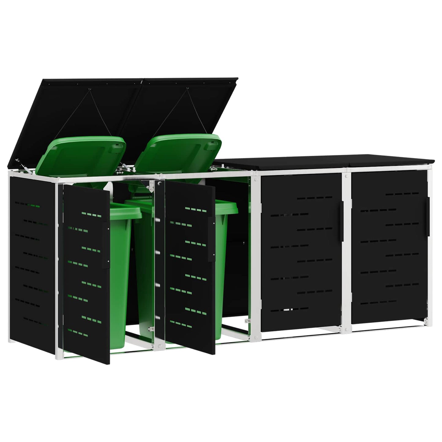 Containerombouw for 4 Bins 240L Roestvrij staal Zwart is nu te koop bij PeponiXL, paradijselijk wonen!
