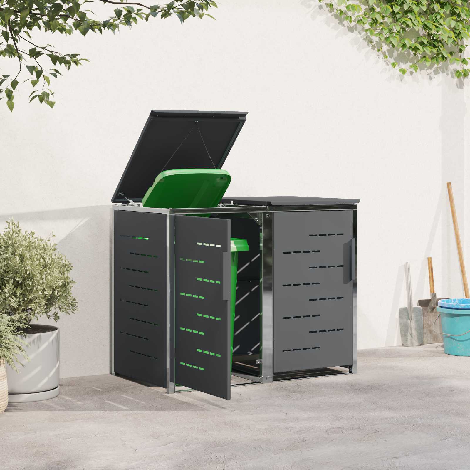 Containerombouw for 2 Bins 240L Roestvrij staal is nu te koop bij PeponiXL, paradijselijk wonen!