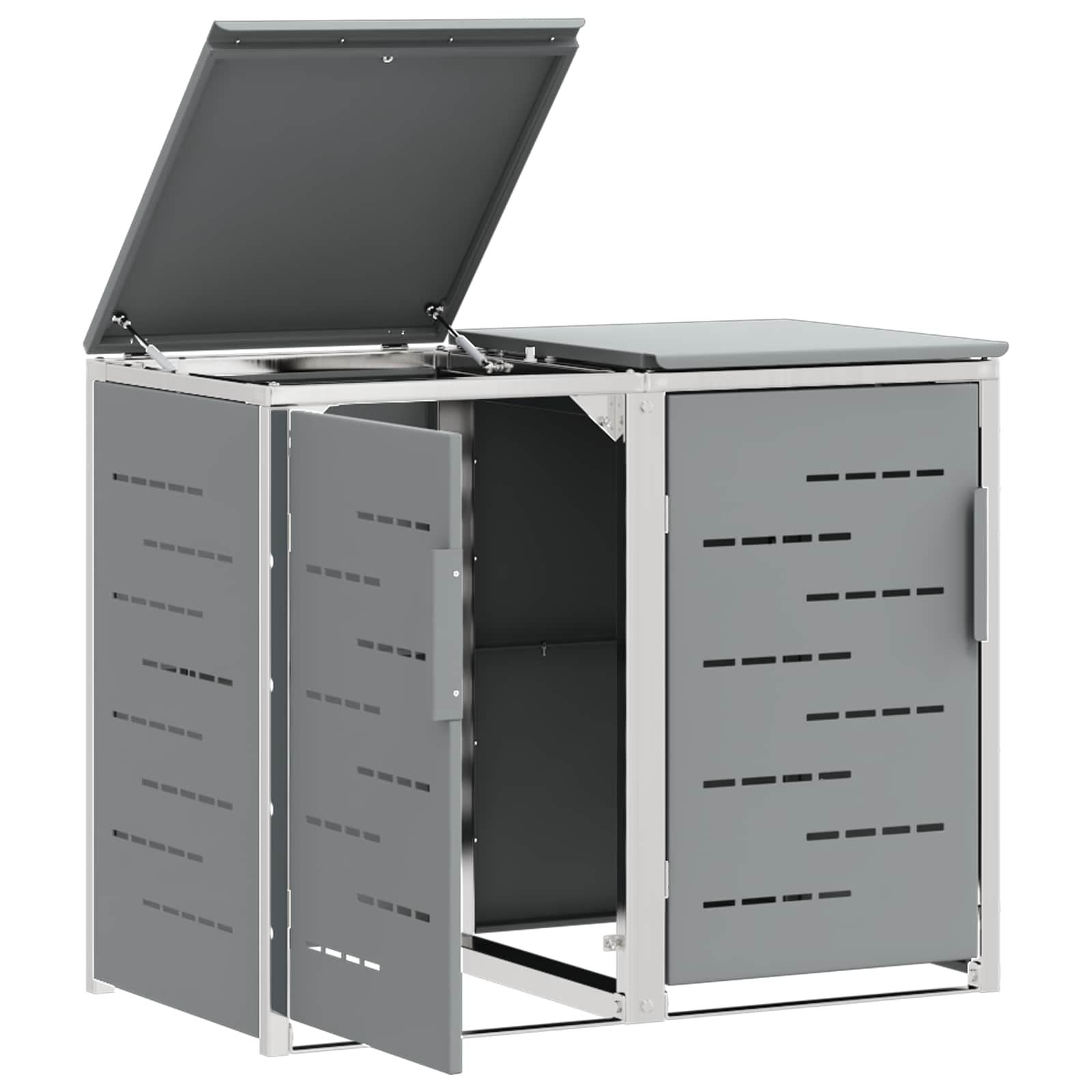 Containerombouw for 2 Bins 240L Roestvrij staal Grijs is nu te koop bij PeponiXL, paradijselijk wonen!