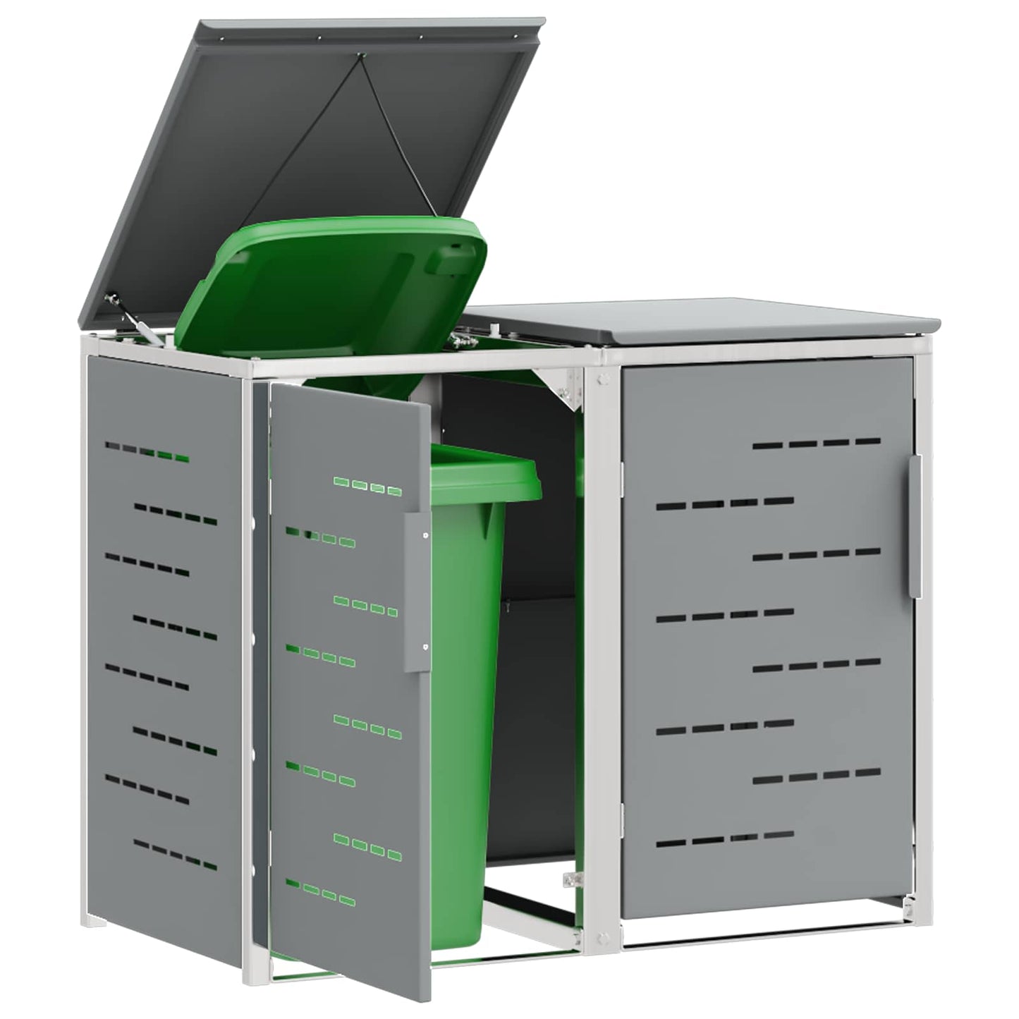 Containerombouw for 2 Bins 240L Roestvrij staal Grijs is nu te koop bij PeponiXL, paradijselijk wonen!