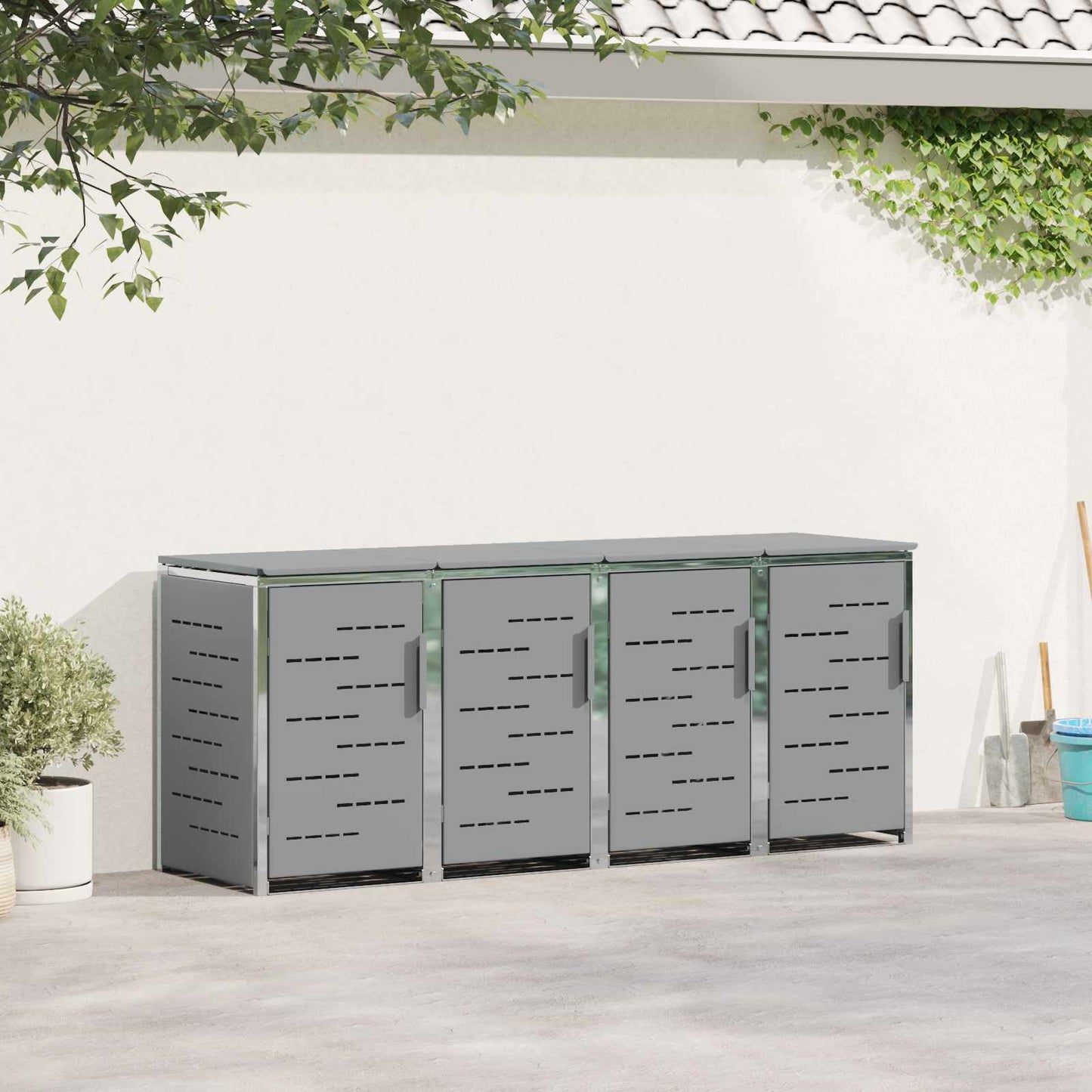 Containerombouw for 4 Bins 240L Roestvrij staal Grijs is nu te koop bij PeponiXL, paradijselijk wonen!