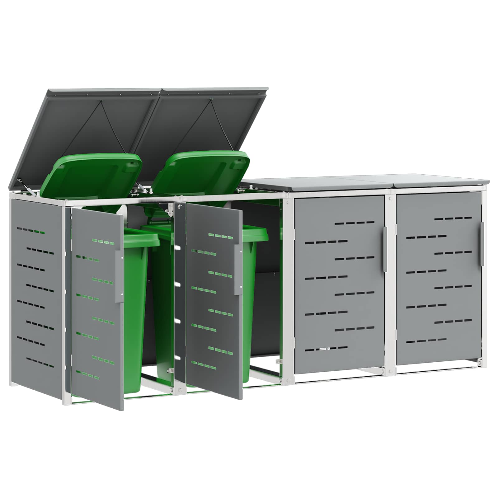 Containerombouw for 4 Bins 240L Roestvrij staal Grijs is nu te koop bij PeponiXL, paradijselijk wonen!