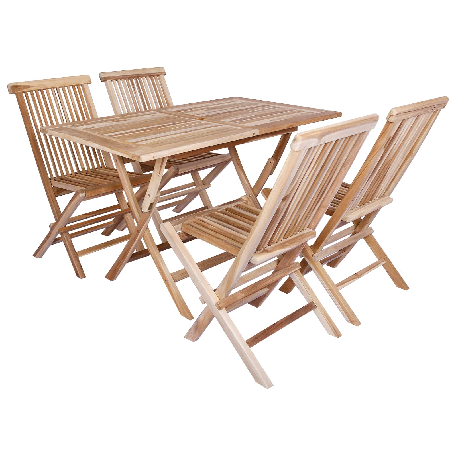 Tuinmeubelset 5 st Naturel Massief Teakhout is nu te koop bij PeponiXL, paradijselijk wonen!