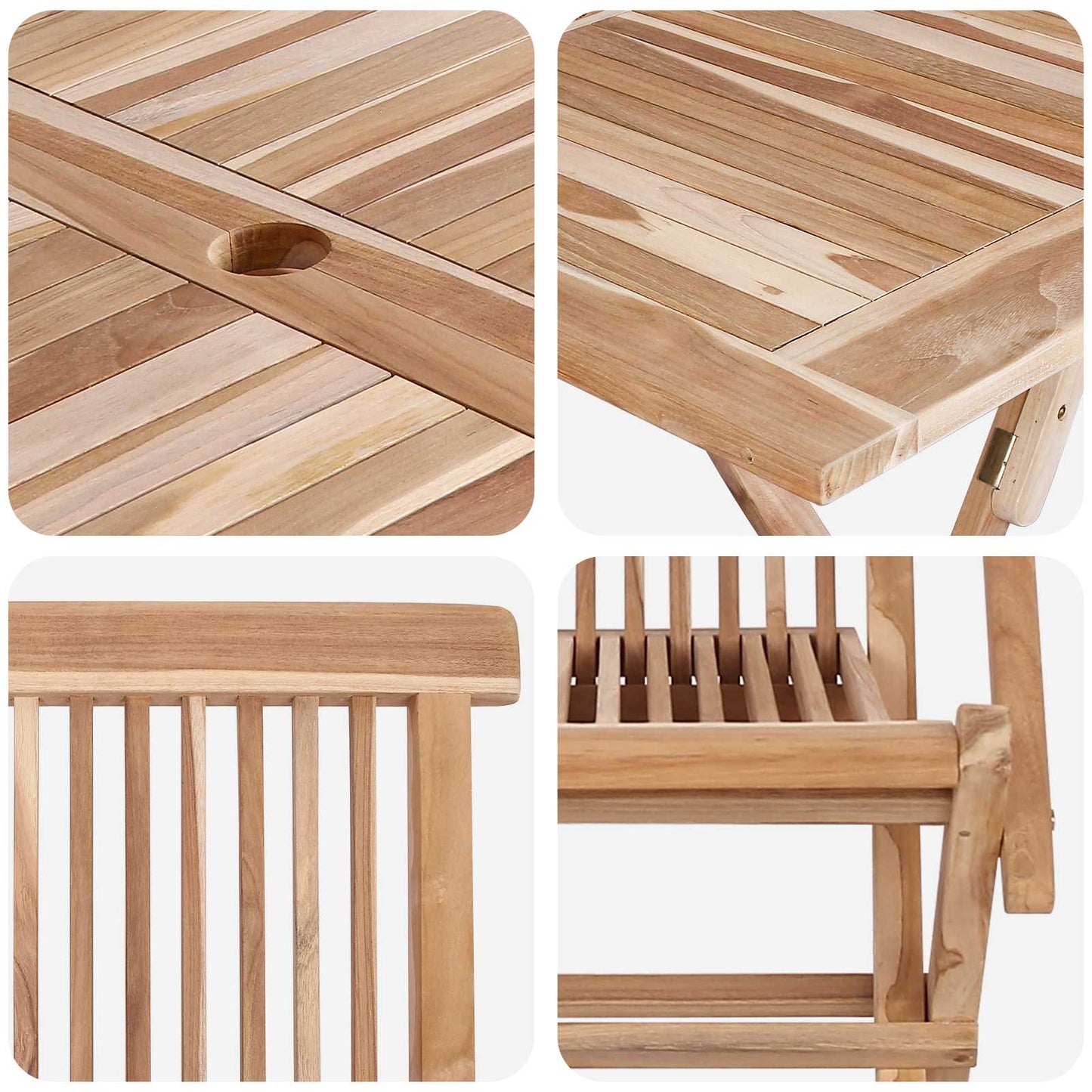 Tuinmeubelset 5 st Naturel Massief Teakhout is nu te koop bij PeponiXL, paradijselijk wonen!