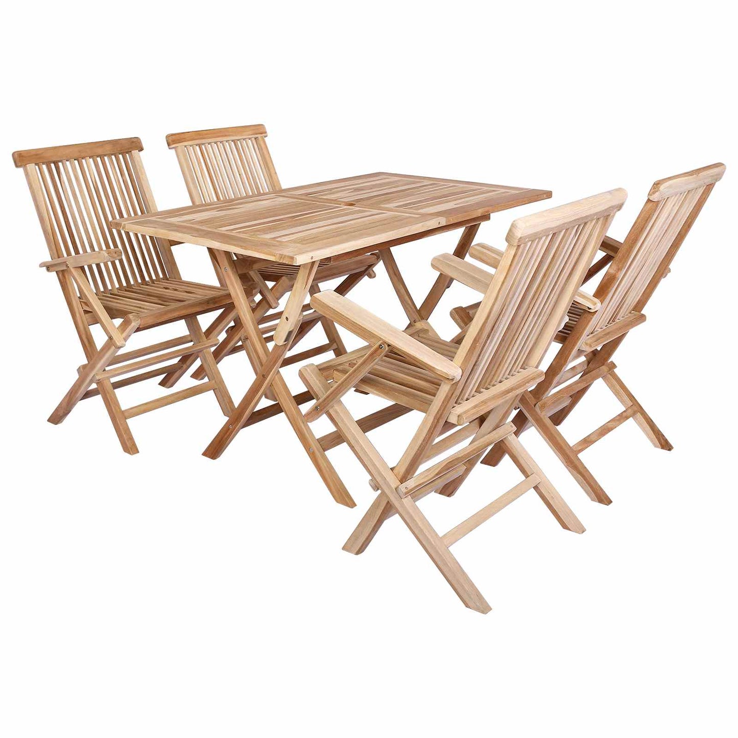 Tuinmeubelset 5 st Naturel Massief Teakhout is nu te koop bij PeponiXL, paradijselijk wonen!