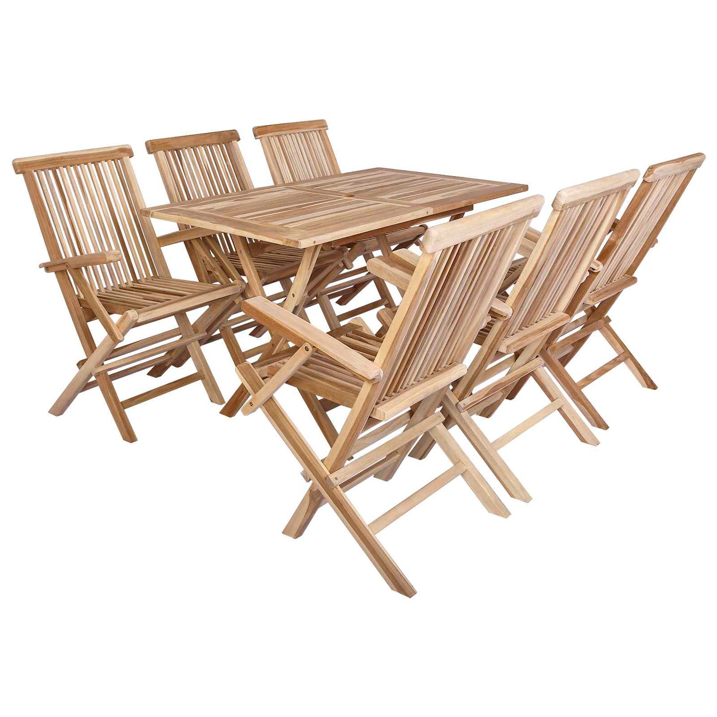 Tuinmeubelset 7 st Naturel Massief Teakhout is nu te koop bij PeponiXL, paradijselijk wonen!