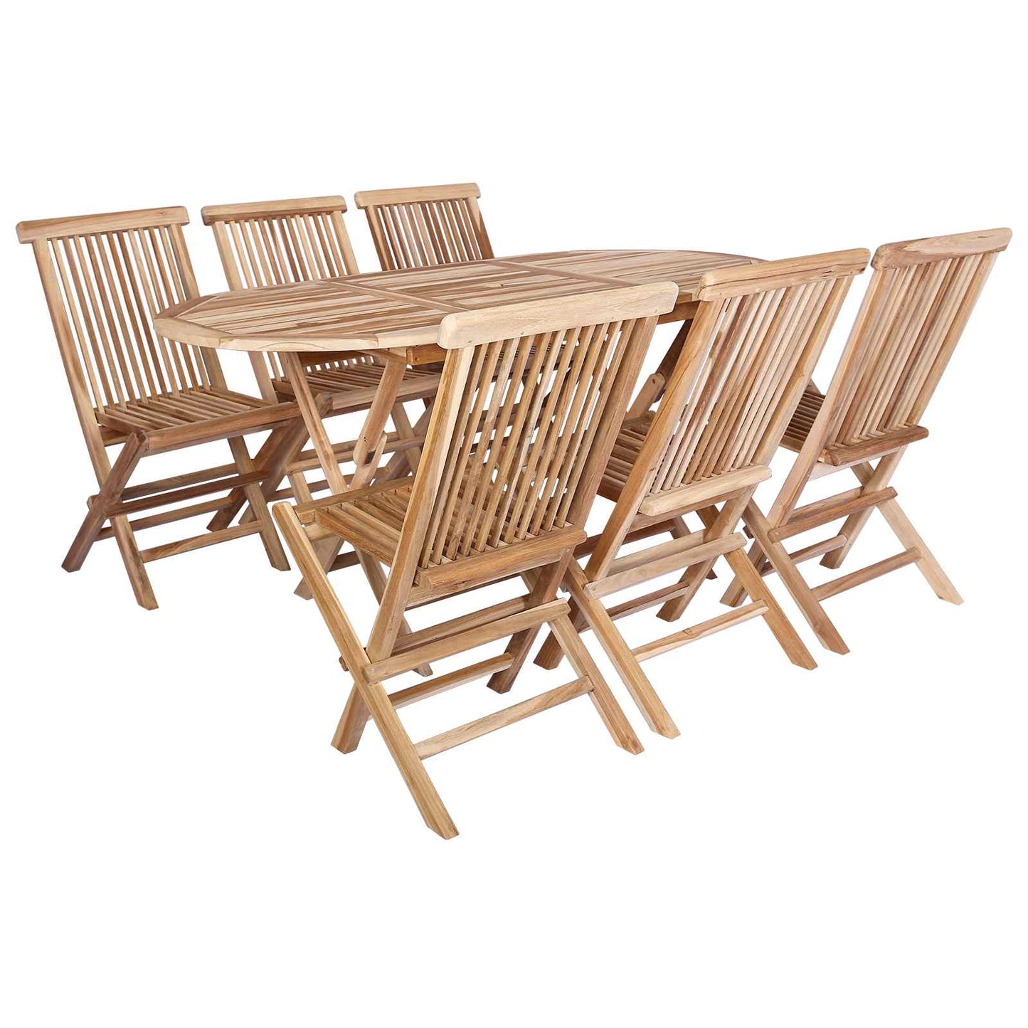 Tuinmeubelset 7 st Naturel Massief Teakhout is nu te koop bij PeponiXL, paradijselijk wonen!