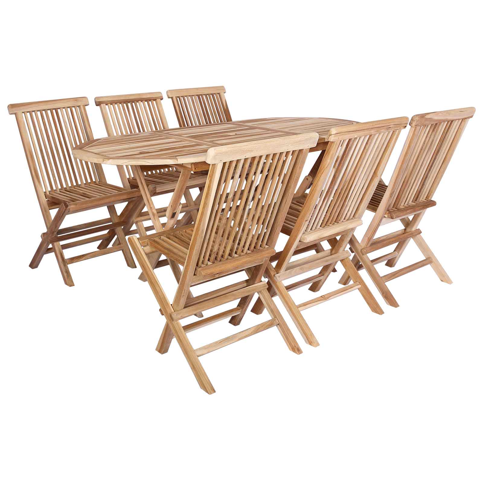 Tuinmeubelset 7 st Naturel Massief Teakhout is nu te koop bij PeponiXL, paradijselijk wonen!