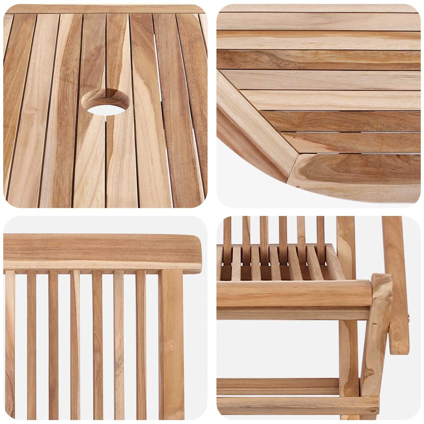 Tuinmeubelset 7 st Naturel Massief Teakhout is nu te koop bij PeponiXL, paradijselijk wonen!