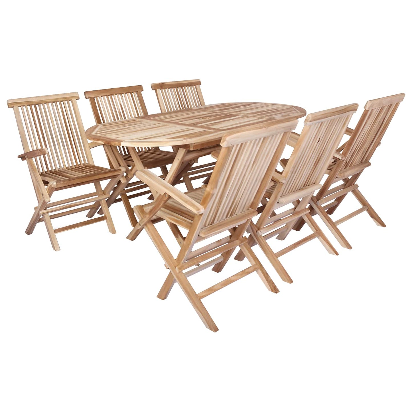 Tuinmeubelset 7 st Naturel Massief Teakhout is nu te koop bij PeponiXL, paradijselijk wonen!