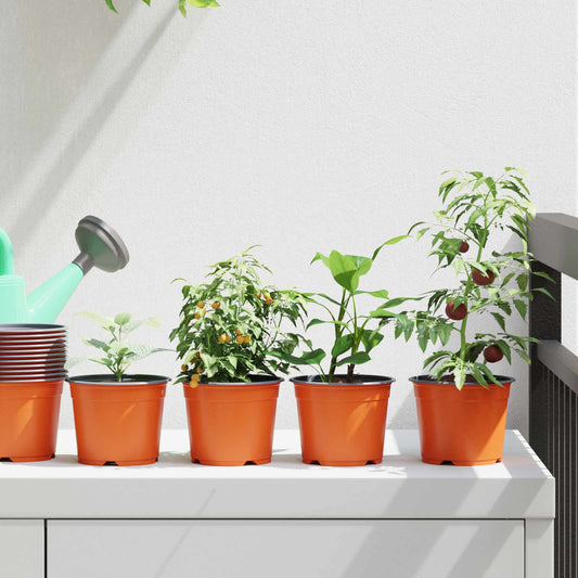 Ronde Bloempot 50 pcs Terracotta Ø 10 x 8 cm Kunststof is nu te koop bij PeponiXL, paradijselijk wonen!