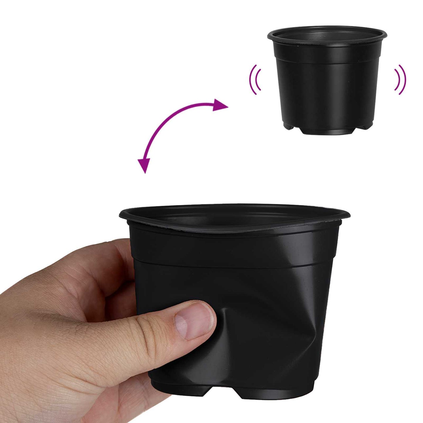 Ronde Bloempot 50 pcs Zwart Ø 10 x 8 cm Kunststof is nu te koop bij PeponiXL, paradijselijk wonen!