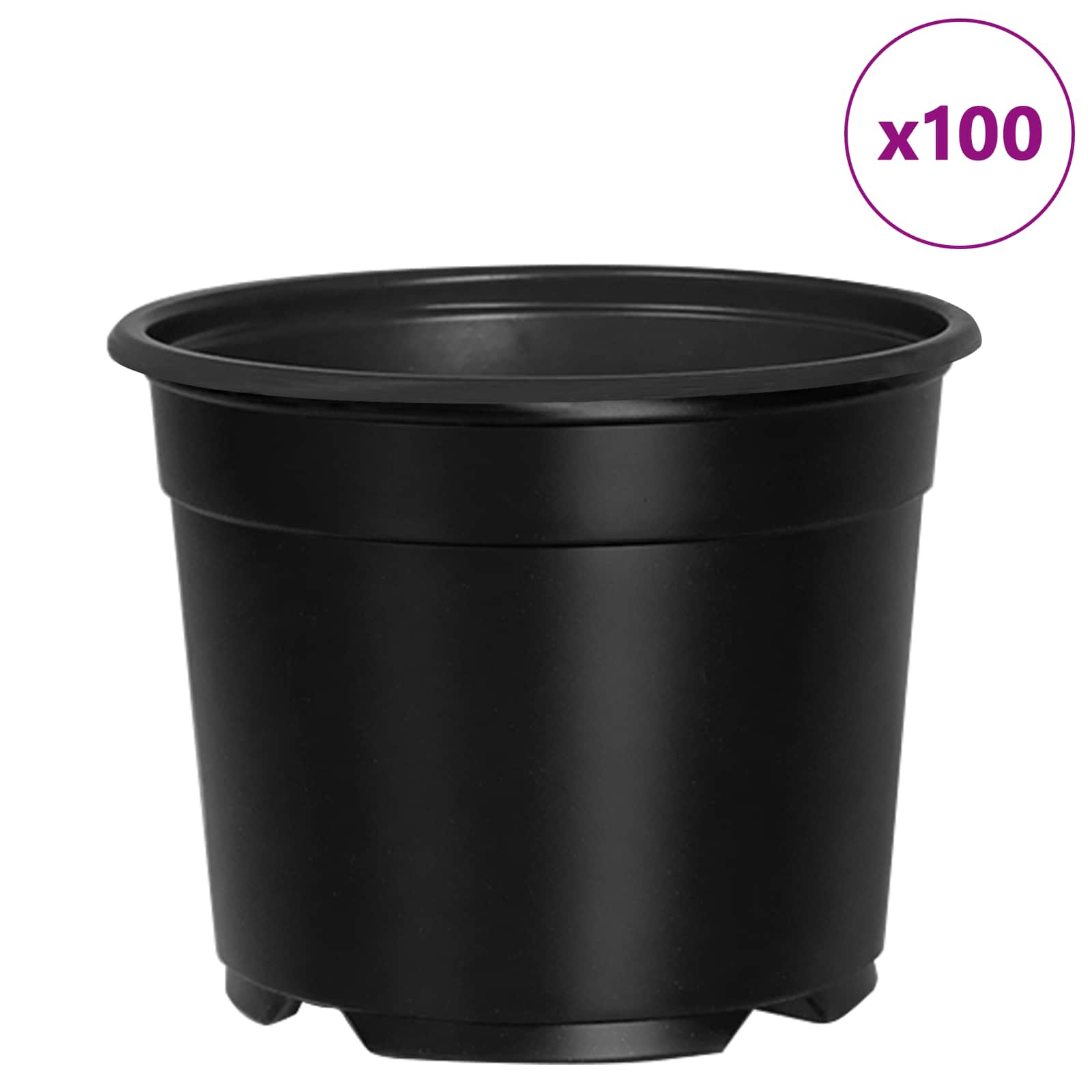 Ronde Bloempot 100 pcs Zwart Ø 10 x 8 cm Kunststof is nu te koop bij PeponiXL, paradijselijk wonen!