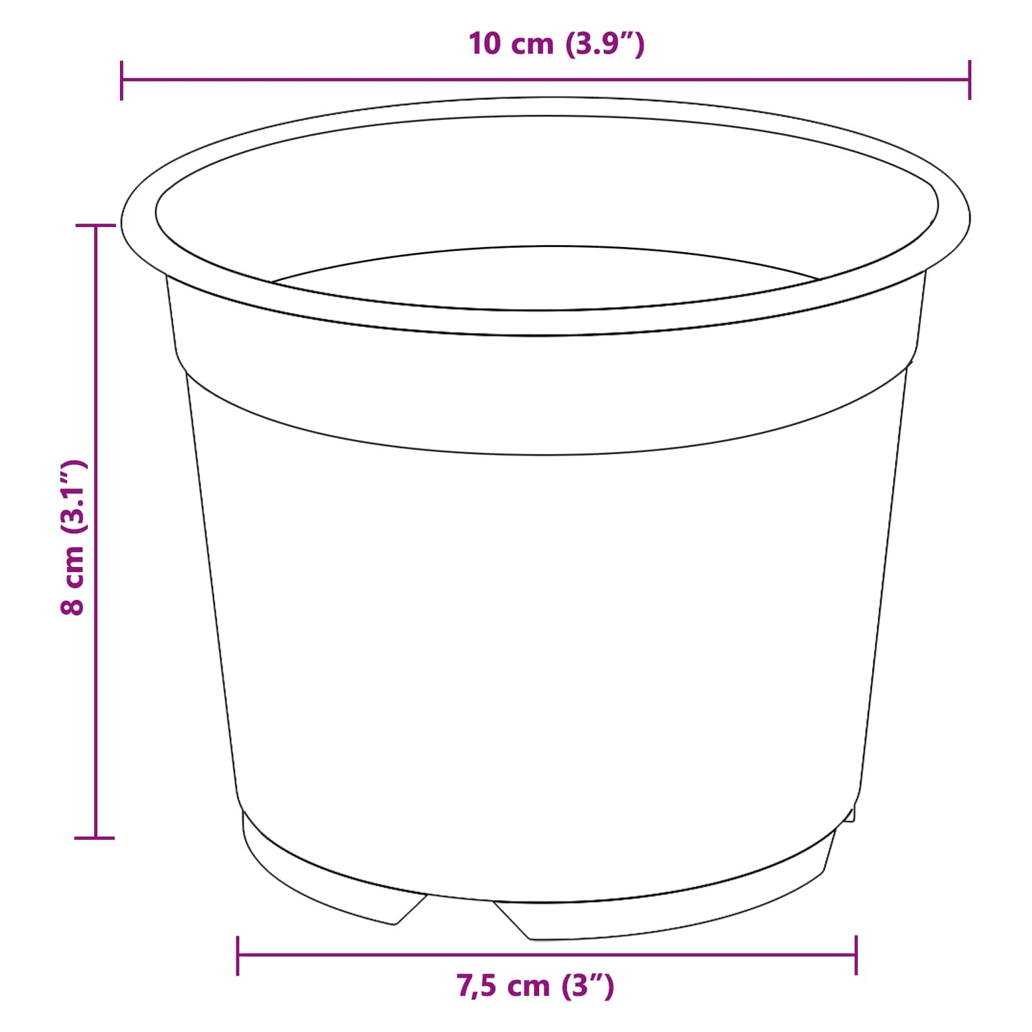 Ronde Bloempot 200 pcs Zwart Ø 10 x 8 cm Kunststof is nu te koop bij PeponiXL, paradijselijk wonen!