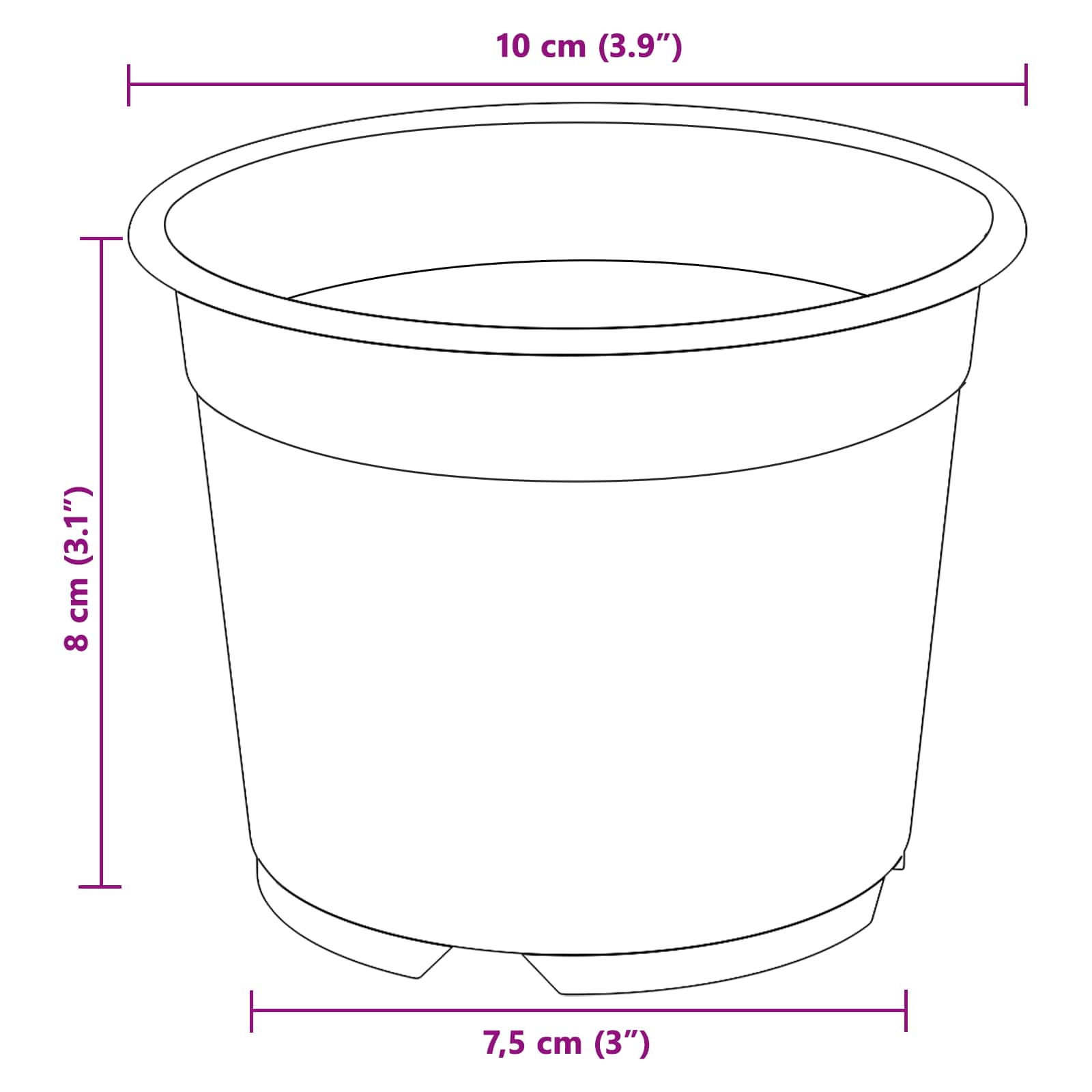 Ronde Bloempot 200 pcs Zwart Ø 10 x 8 cm Kunststof is nu te koop bij PeponiXL, paradijselijk wonen!