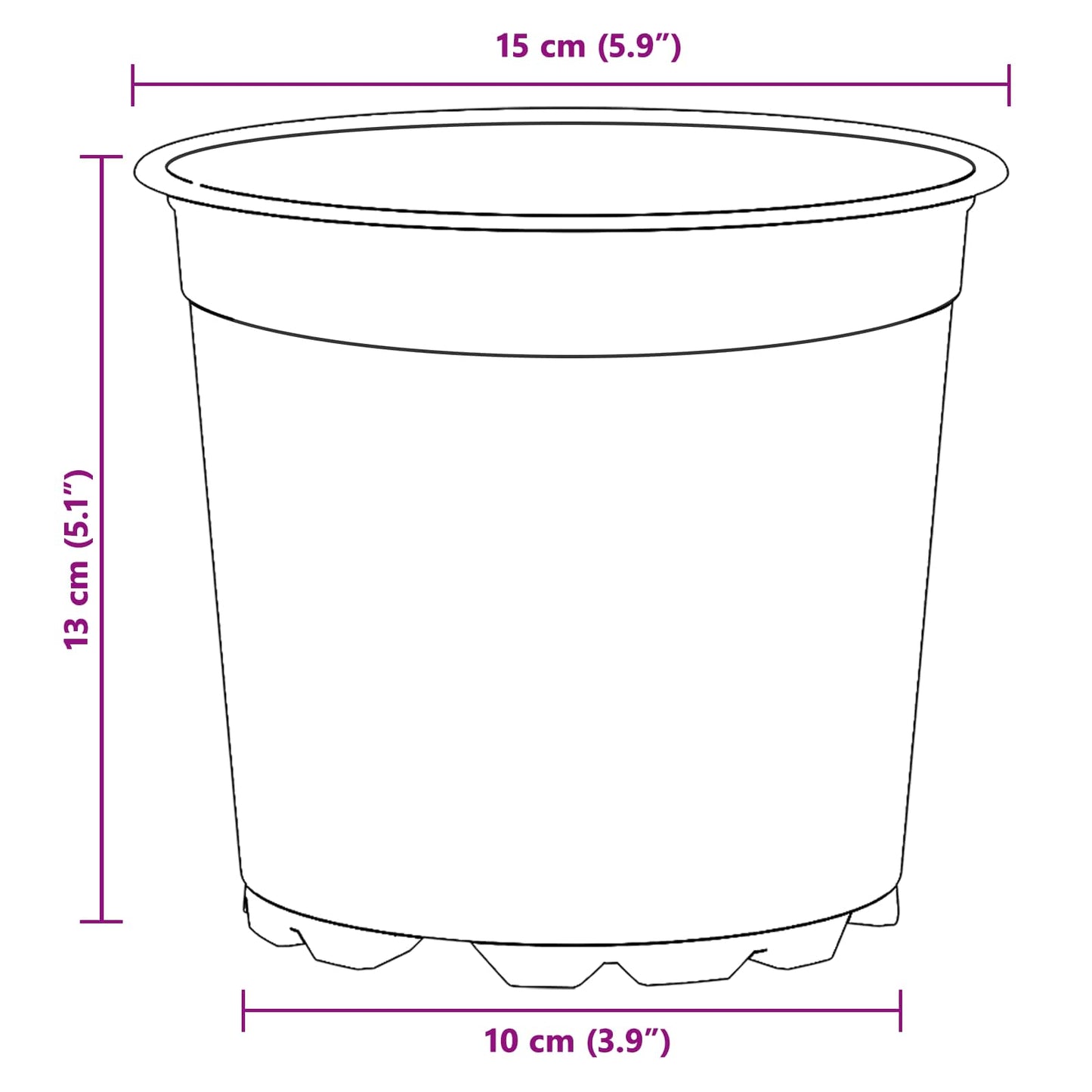 Bloempot 200 pcs Zwart Ø 15 x 12.5 cm Kunststof is nu te koop bij PeponiXL, paradijselijk wonen!