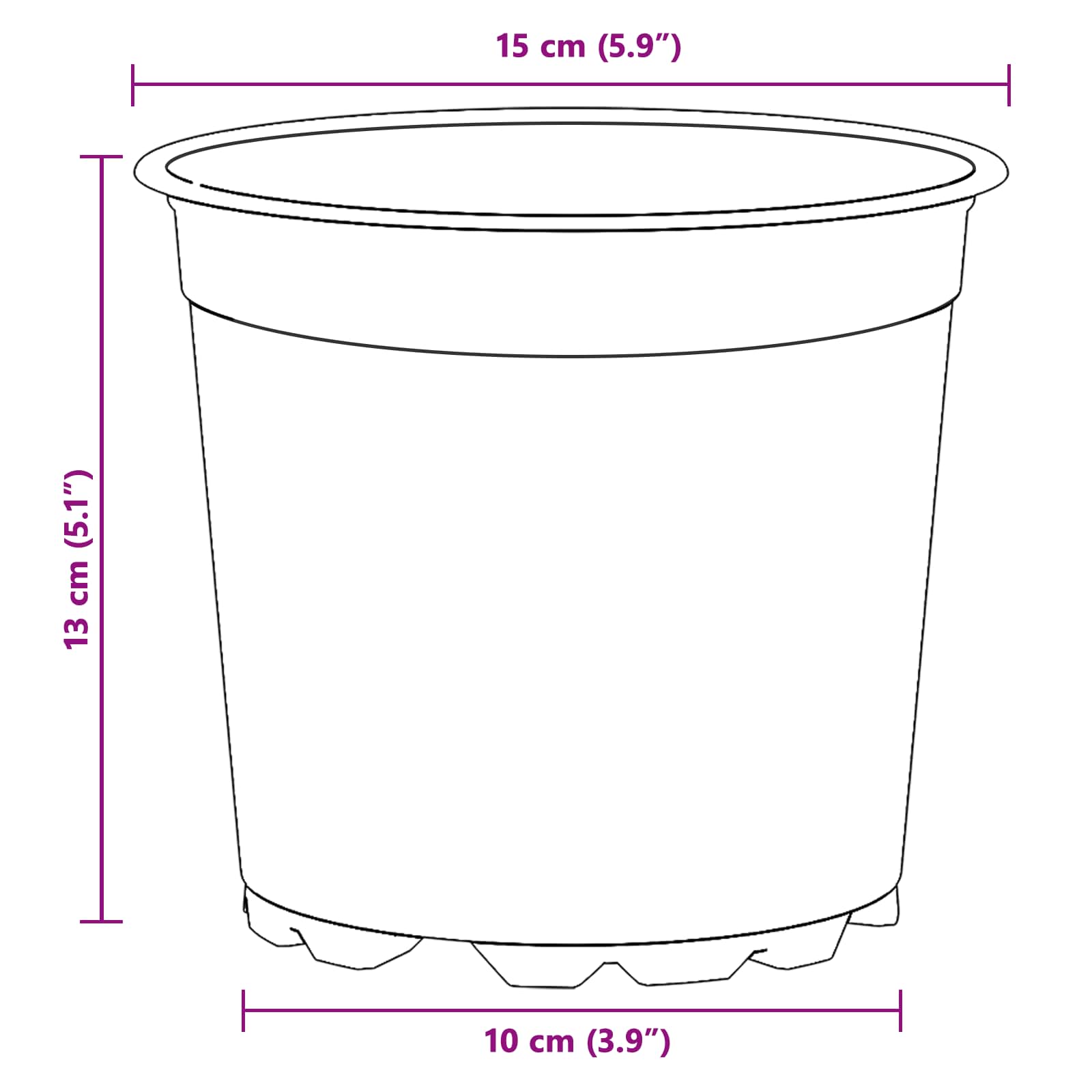 Bloempot 200 pcs Zwart Ø 15 x 12.5 cm Kunststof is nu te koop bij PeponiXL, paradijselijk wonen!
