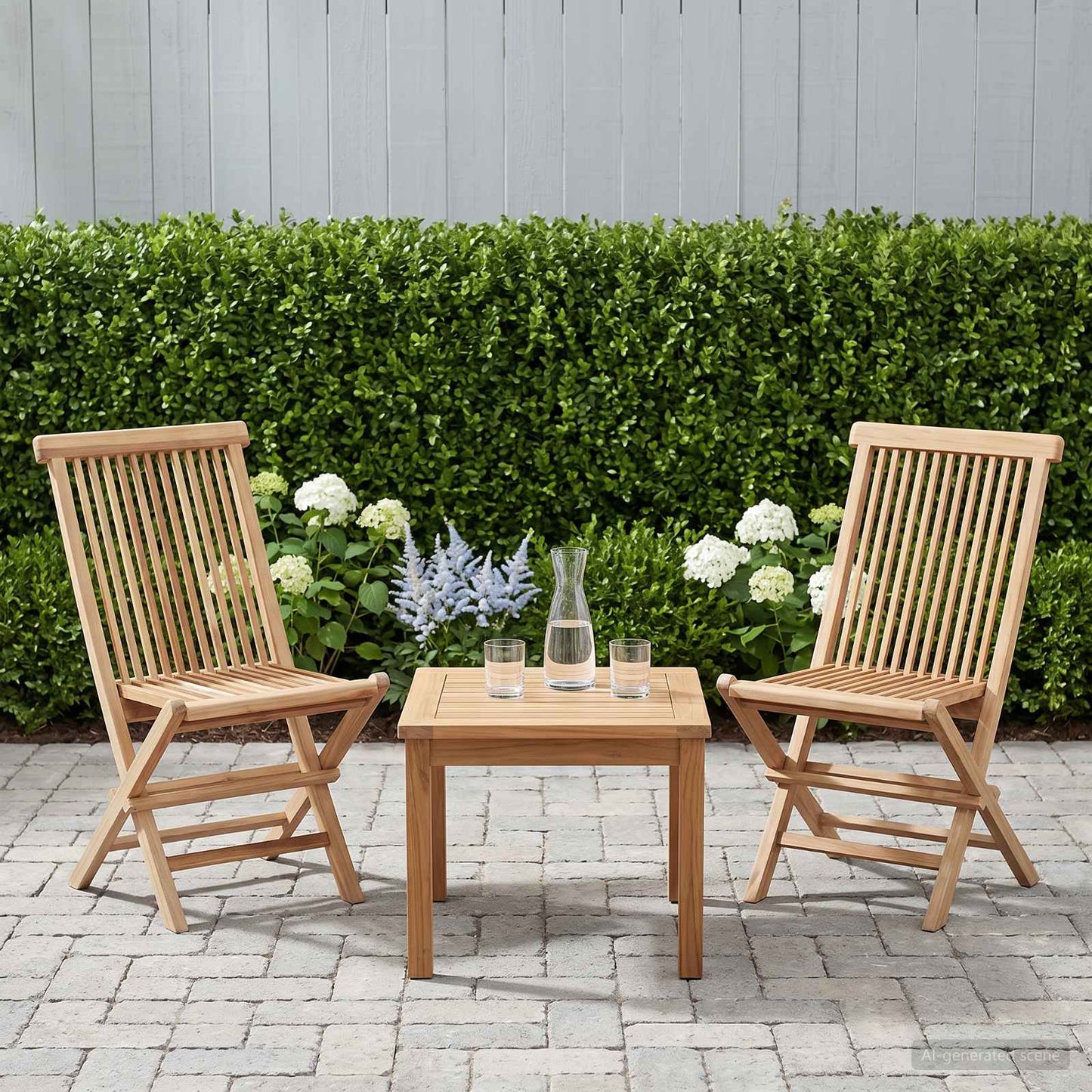Opvouwbare Tuinstoel 2 st Naturel Massief Teakhout