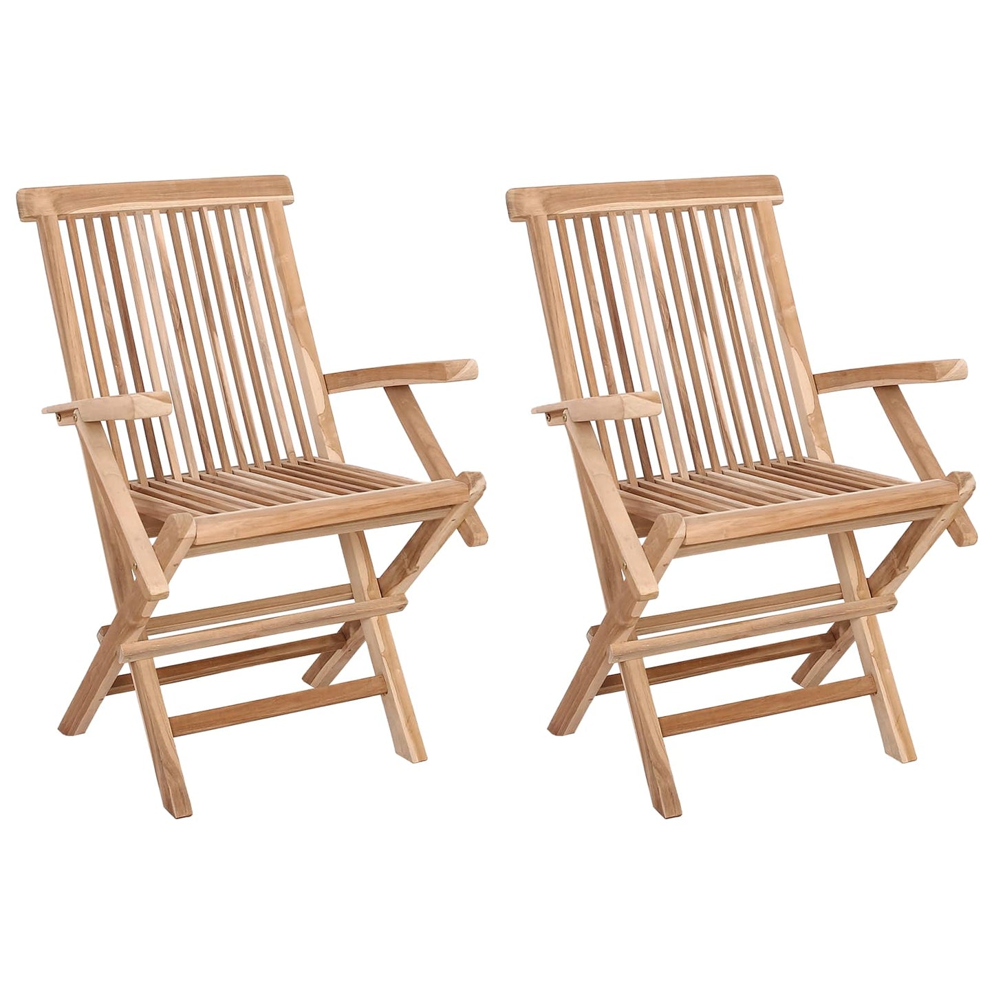 Opvouwbare Tuinstoel 2 st Naturel Massief Teakhout