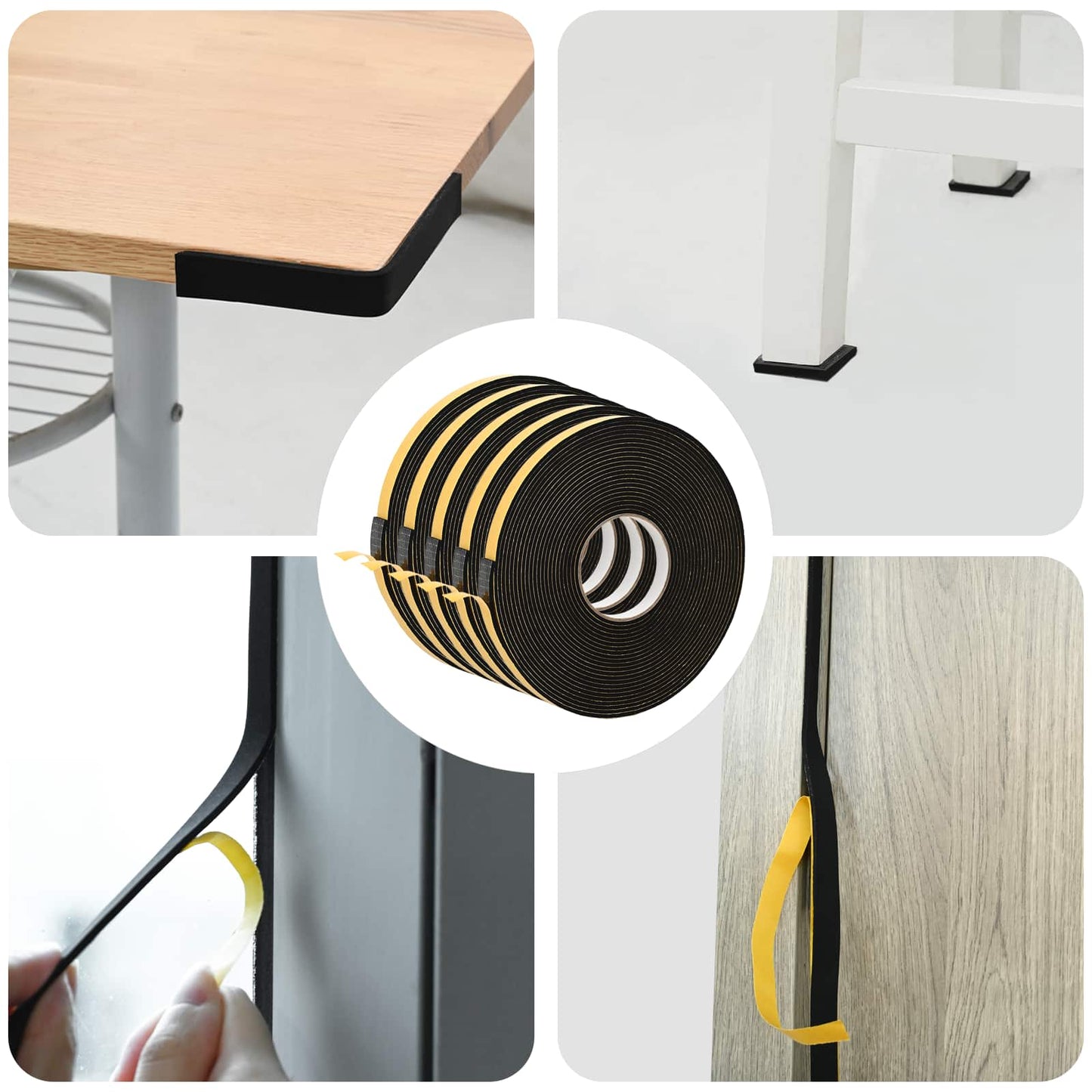 Zelfklevende schuimtape 5 pcs Zwart 10mm x 10m CR Schuim is nu te koop bij PeponiXL, paradijselijk wonen!