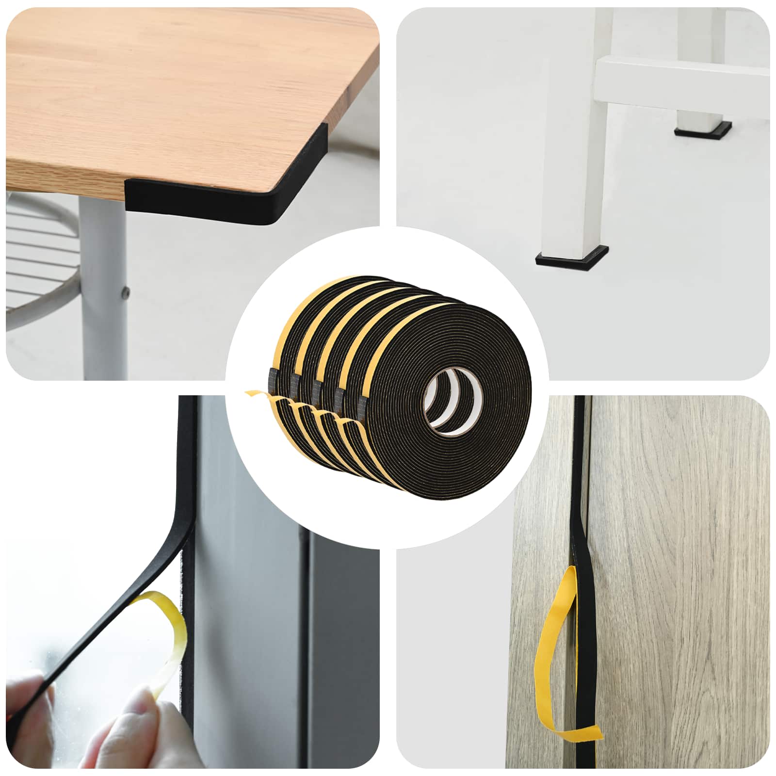 Zelfklevende schuimtape 5 pcs Zwart 15mm x 10m CR Schuim is nu te koop bij PeponiXL, paradijselijk wonen!