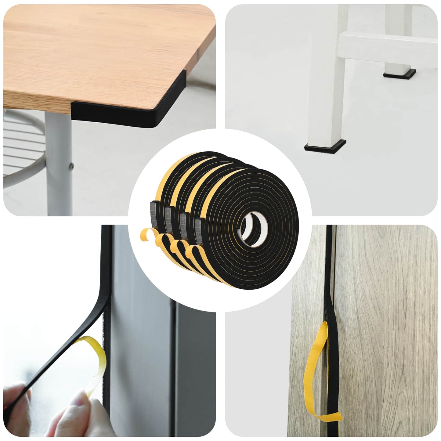 Zelfklevende schuimtape 4 pcs Zwart 15mm x 5m CR Schuim is nu te koop bij PeponiXL, paradijselijk wonen!