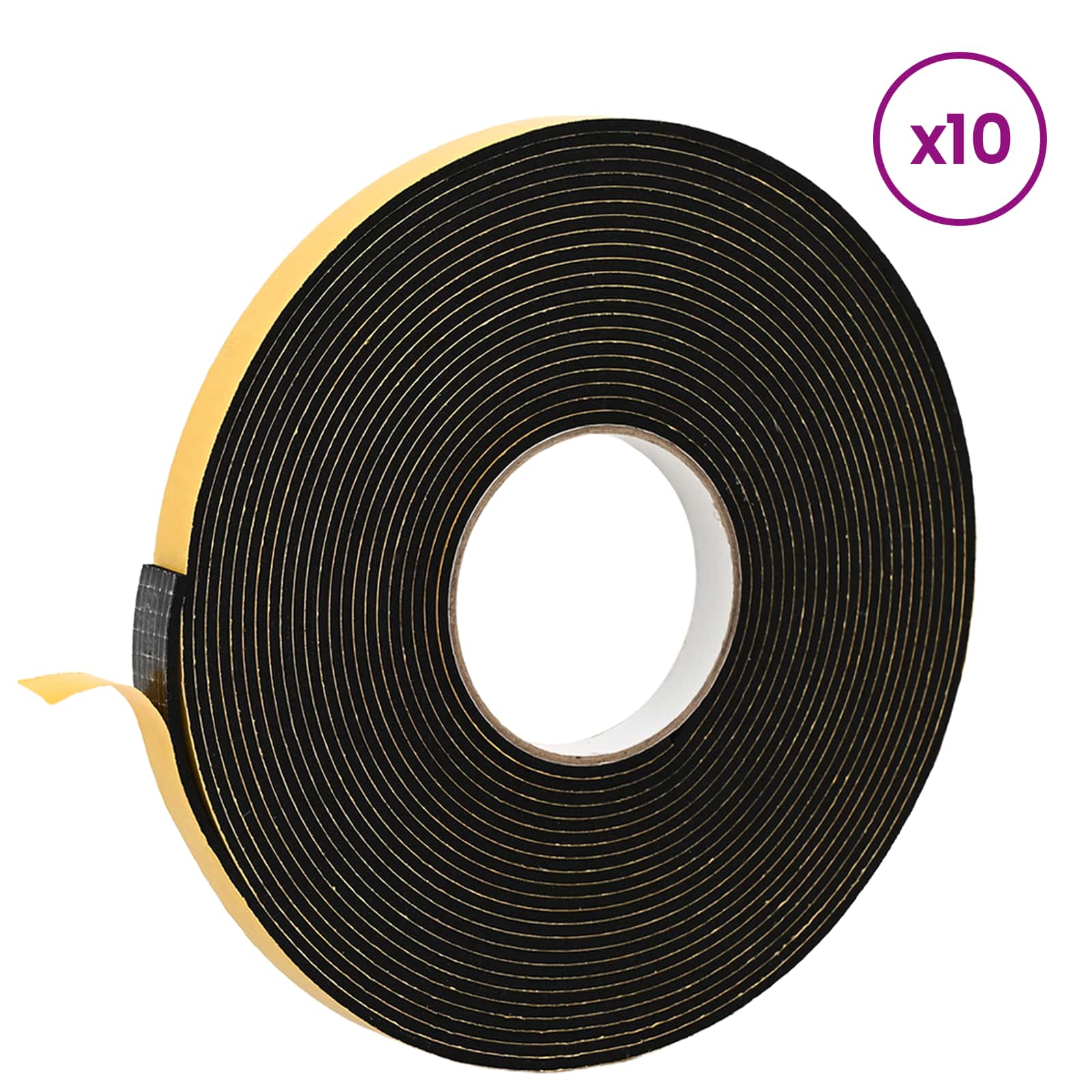 Zelfklevende schuimtape 10 pcs Zwart 20mm x 10m CR Schuim is nu te koop bij PeponiXL, paradijselijk wonen!
