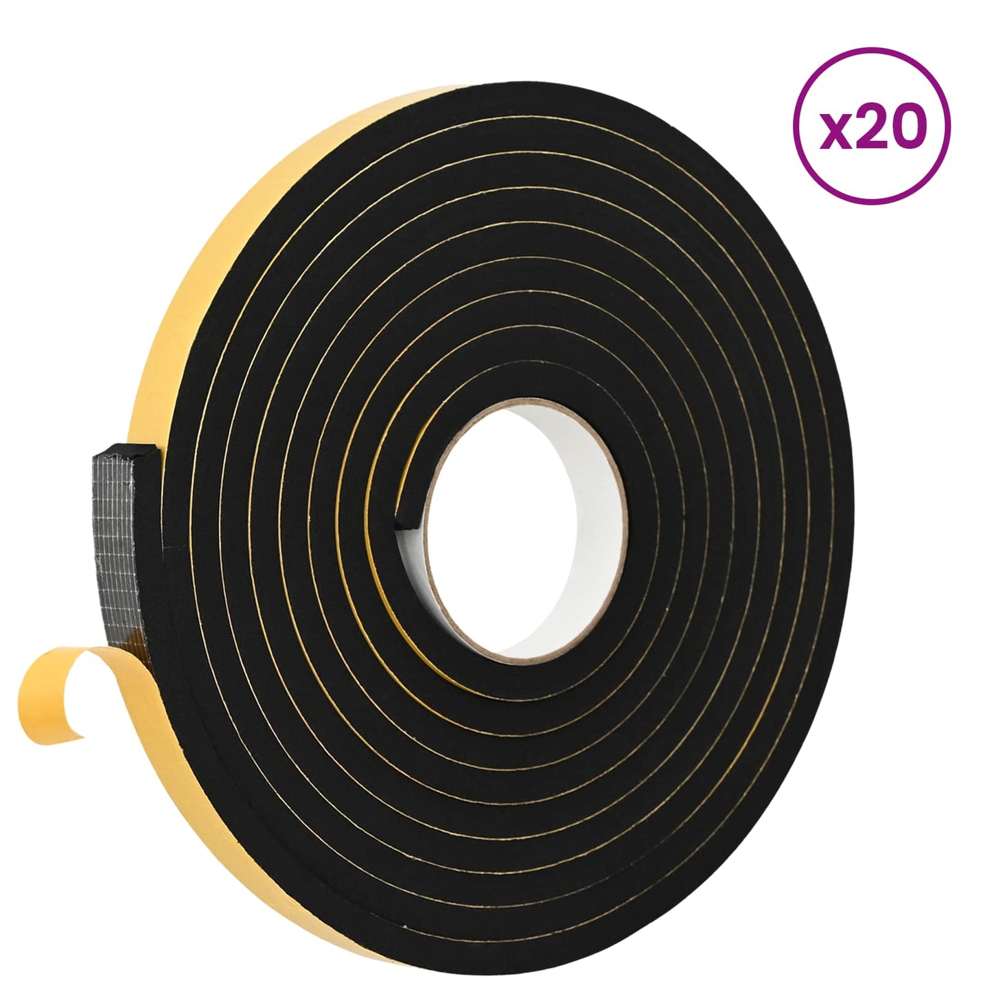 Zelfklevende schuimtape 20 pcs Zwart 20mm x 5m CR Schuim is nu te koop bij PeponiXL, paradijselijk wonen!