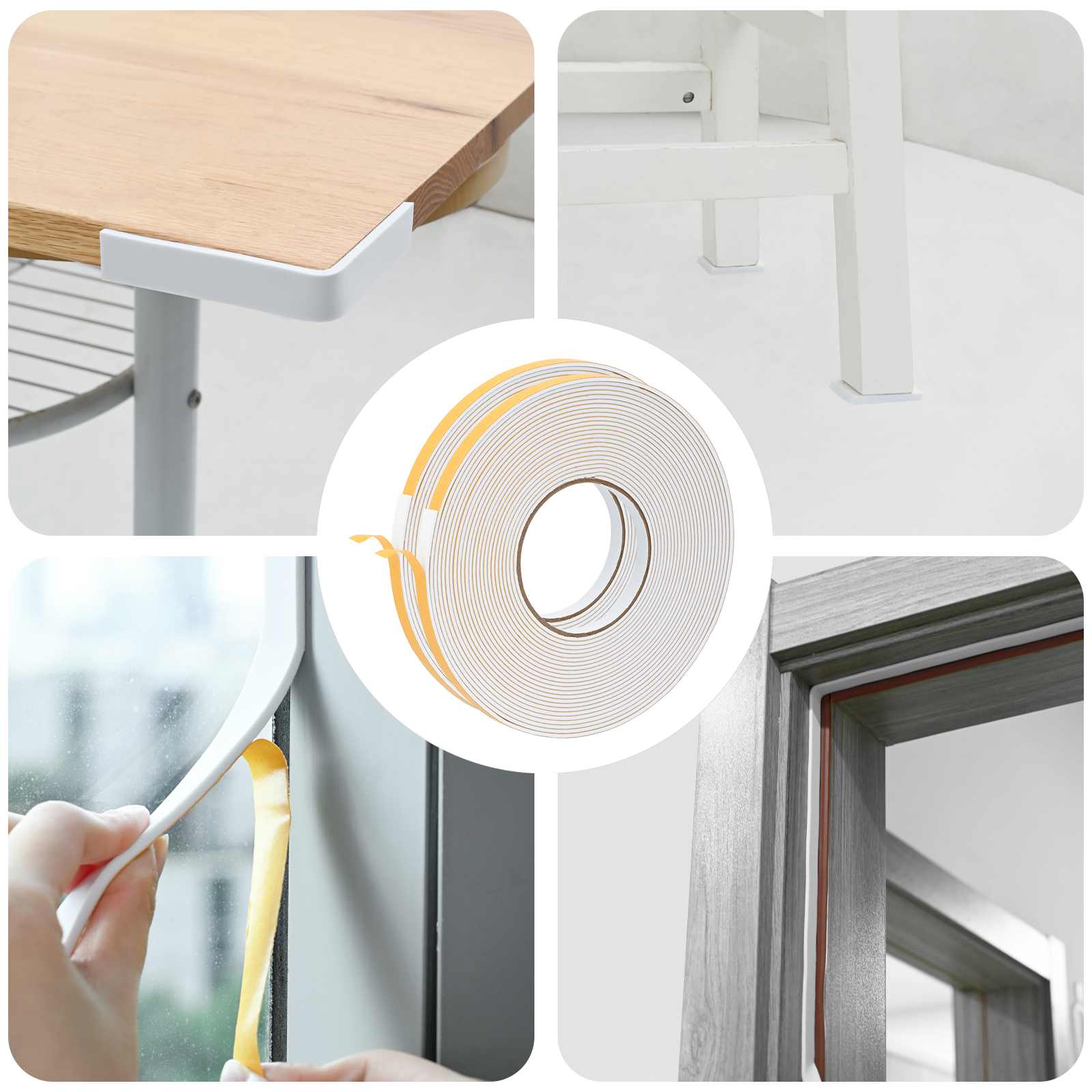 Zelfklevende schuimtape 2 pcs Wit 10mm x 10m CR Schuim is nu te koop bij PeponiXL, paradijselijk wonen!
