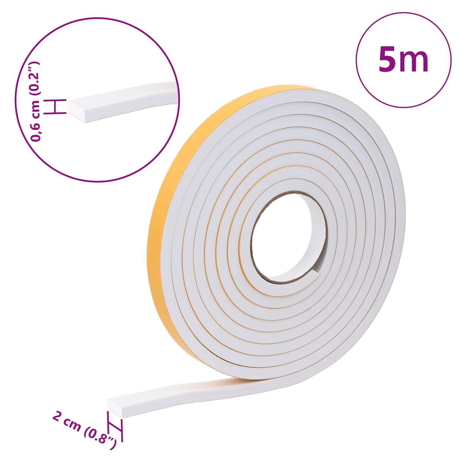 Zelfklevende schuimtape 10 pcs Wit 20mm x 5m CR Schuim is nu te koop bij PeponiXL, paradijselijk wonen!