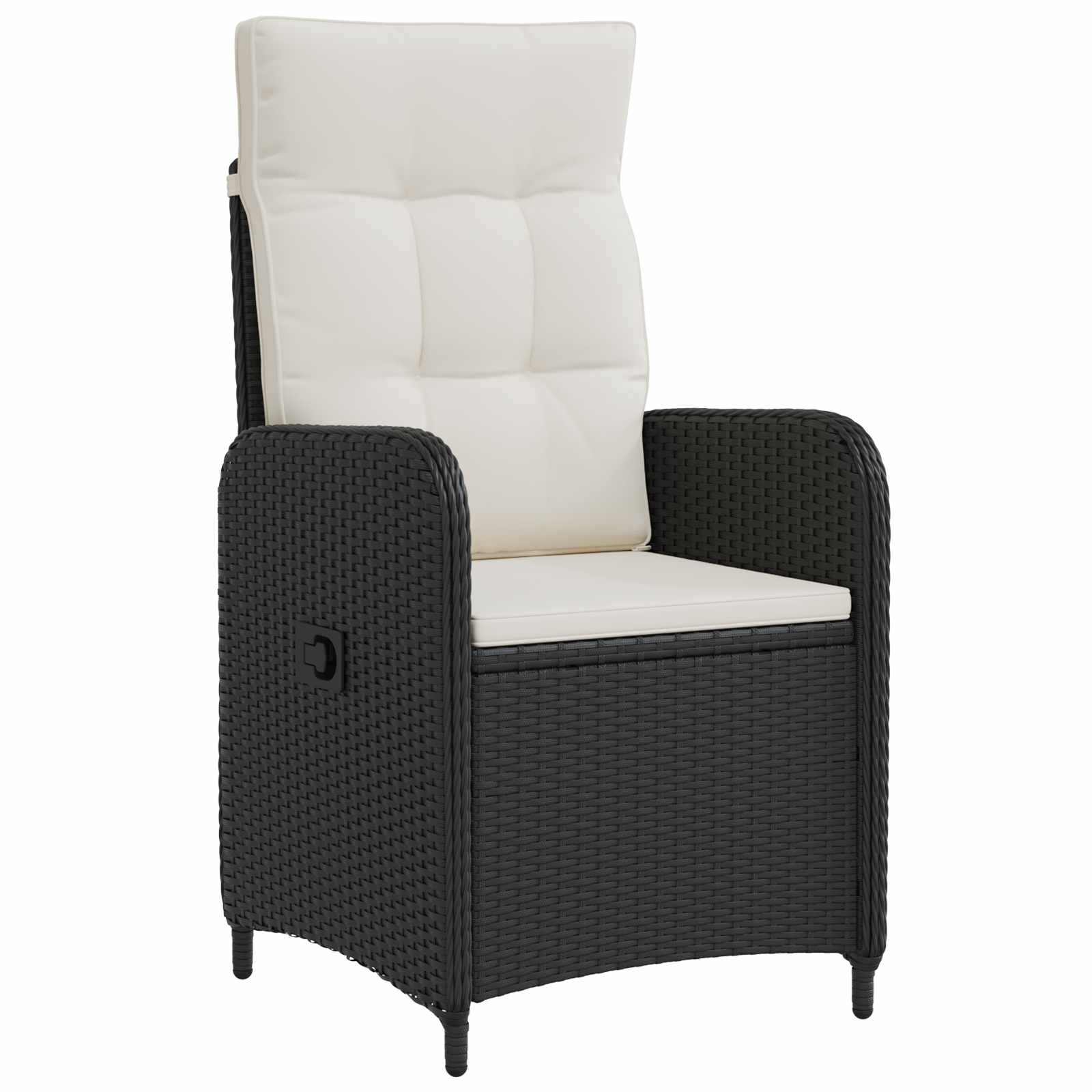 Buiten eettafelset 3 pcs Zwart en Cream Wit poly rattan is nu te koop bij PeponiXL, paradijselijk wonen!