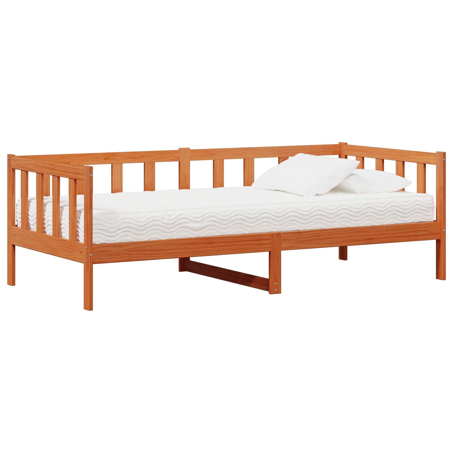 Daybed met matras met hoofdeinde Waxbruin en wit 90 x 200 cm is nu te koop bij PeponiXL, paradijselijk wonen!