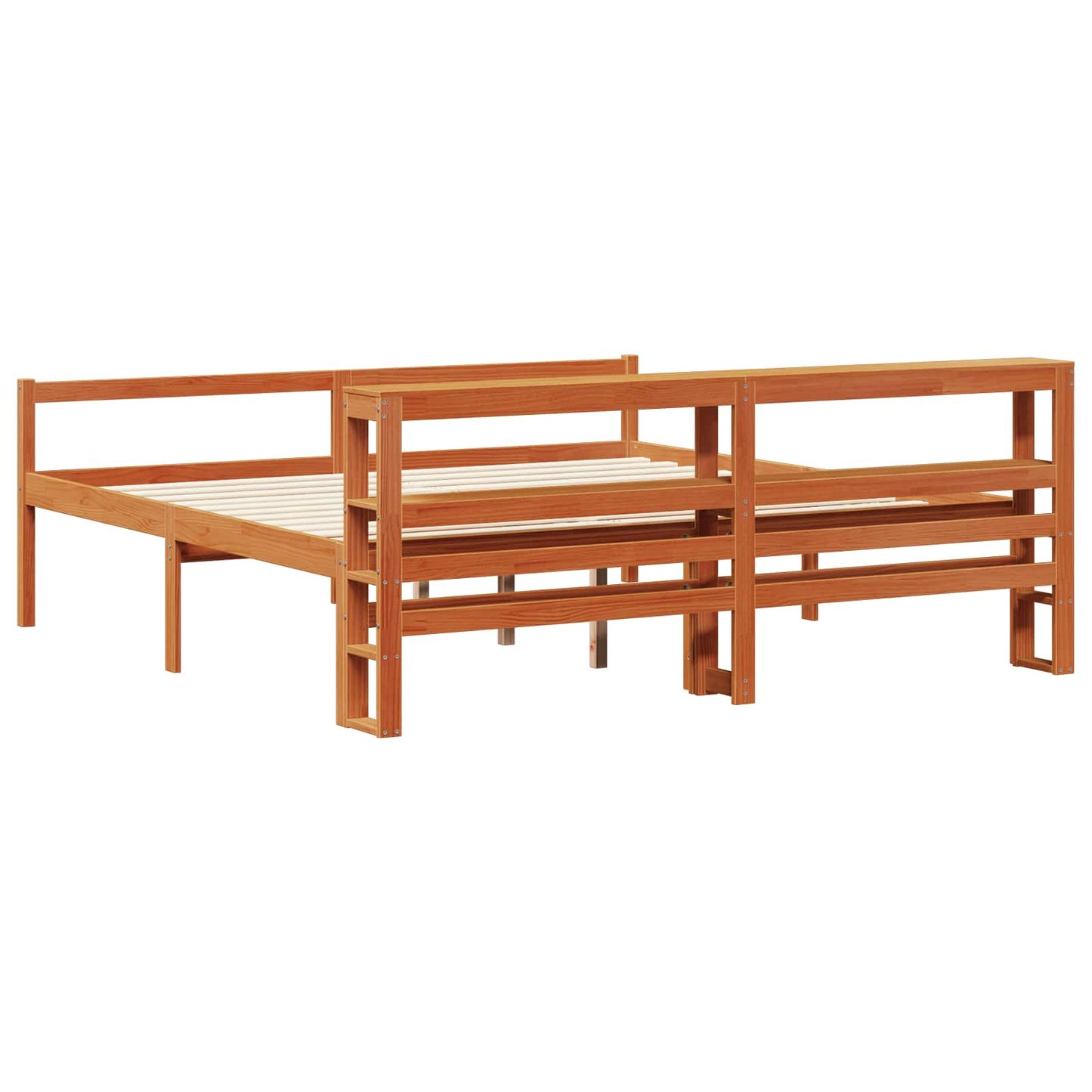 Bedframe met hoofdeinde 2 pcs Wasbruin Massief Vurenhout is nu te koop bij PeponiXL, paradijselijk wonen!