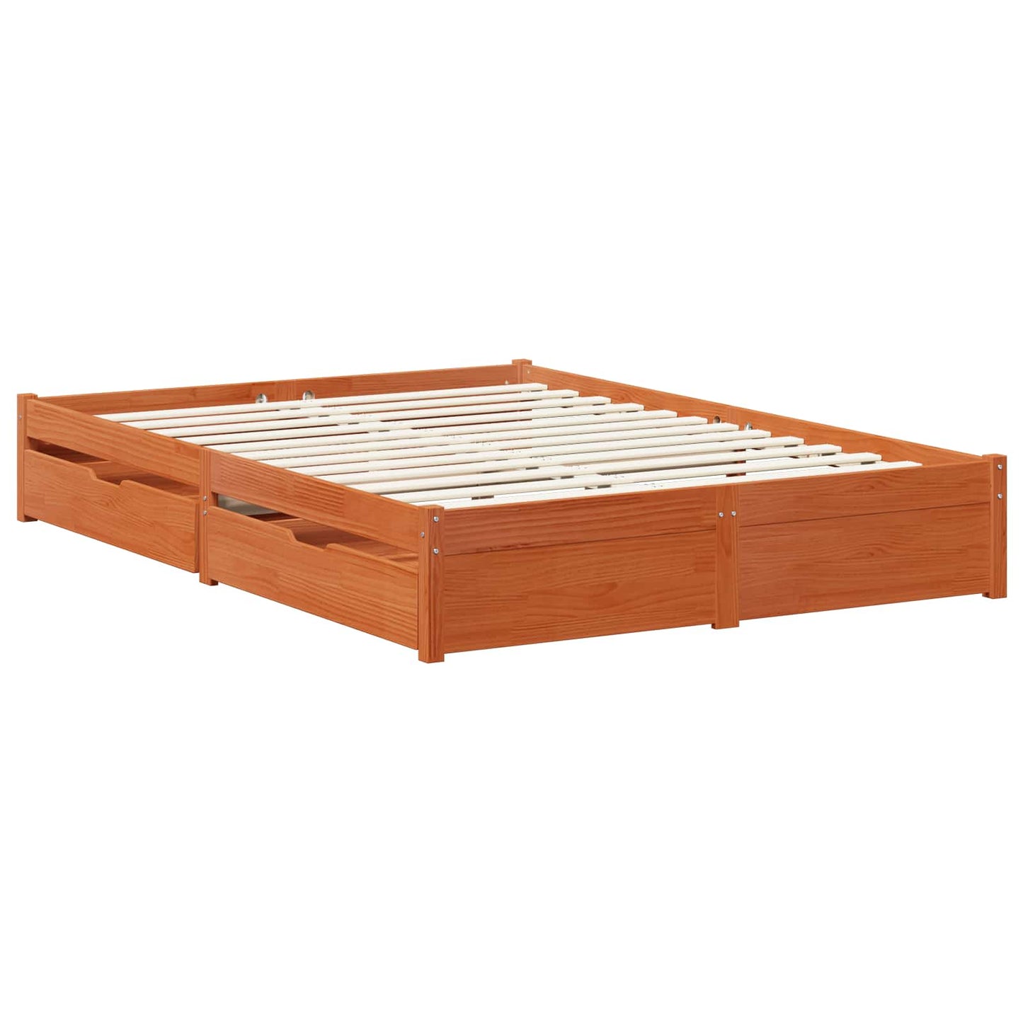 Bedframe met lade Wasbruin 150 x 200 cm Massief Vurenhout is nu te koop bij PeponiXL, paradijselijk wonen!