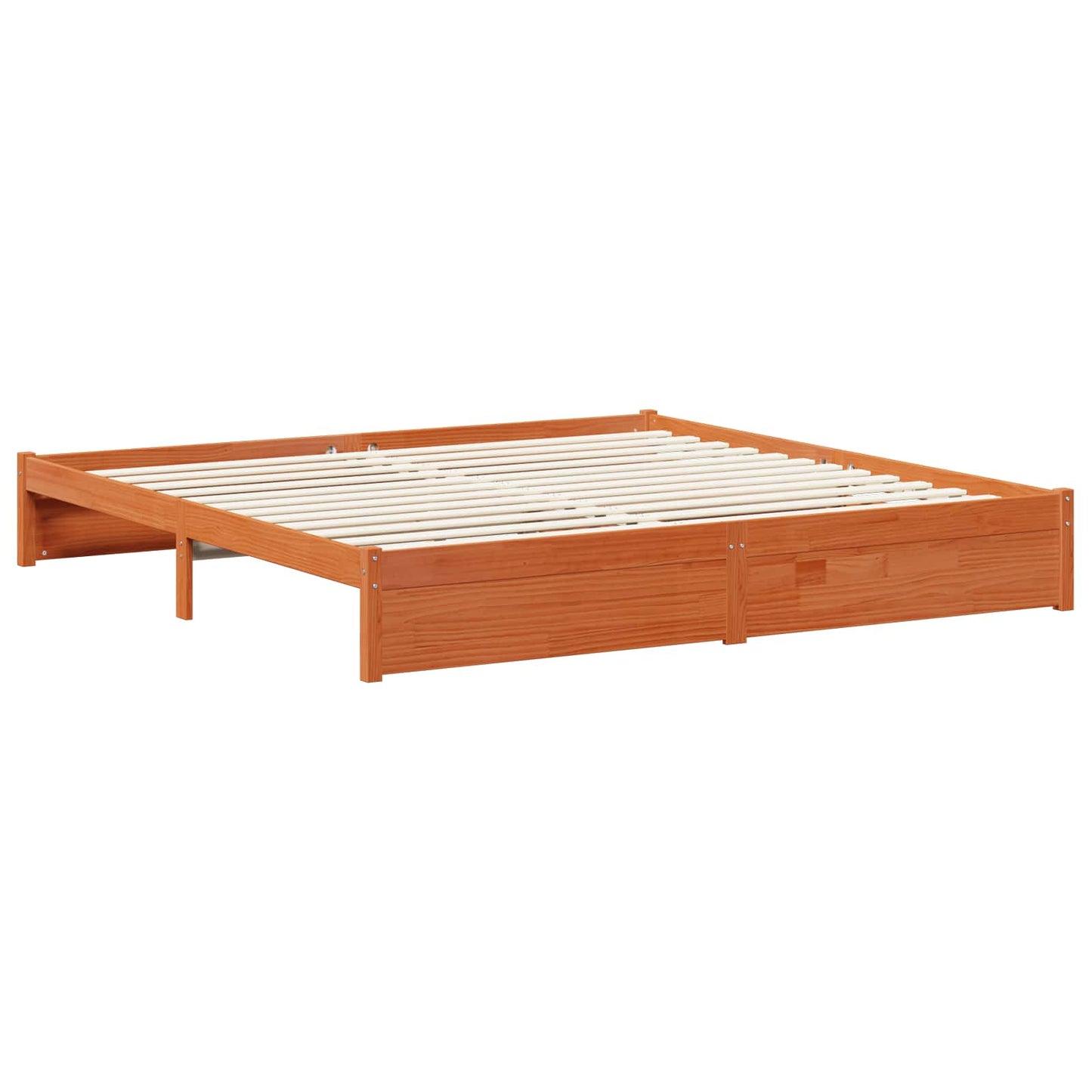 Bedframe met lade Wasbruin 200 x 200 cm Massief Vurenhout is nu te koop bij PeponiXL, paradijselijk wonen!
