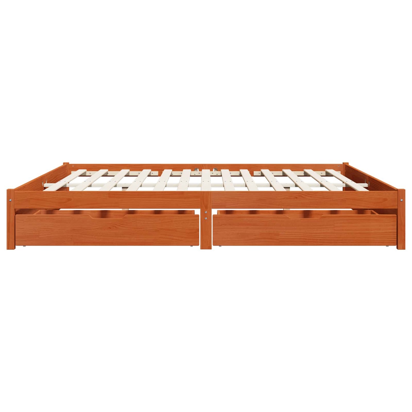 Bedframe met lade Wasbruin 200 x 200 cm Massief Vurenhout is nu te koop bij PeponiXL, paradijselijk wonen!