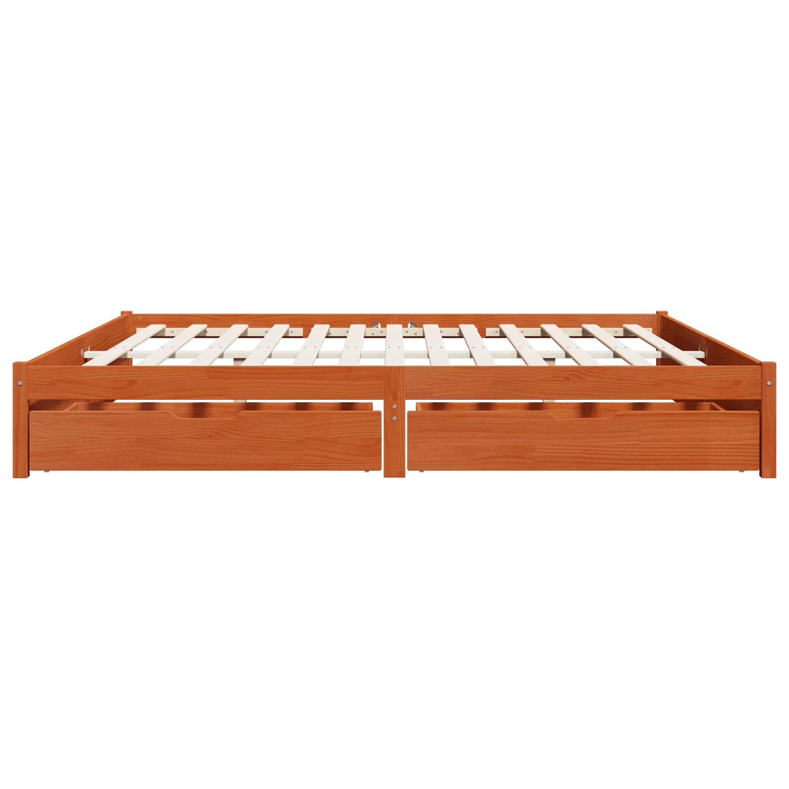 Bedframe met lade Wasbruin 200 x 200 cm Massief Vurenhout is nu te koop bij PeponiXL, paradijselijk wonen!