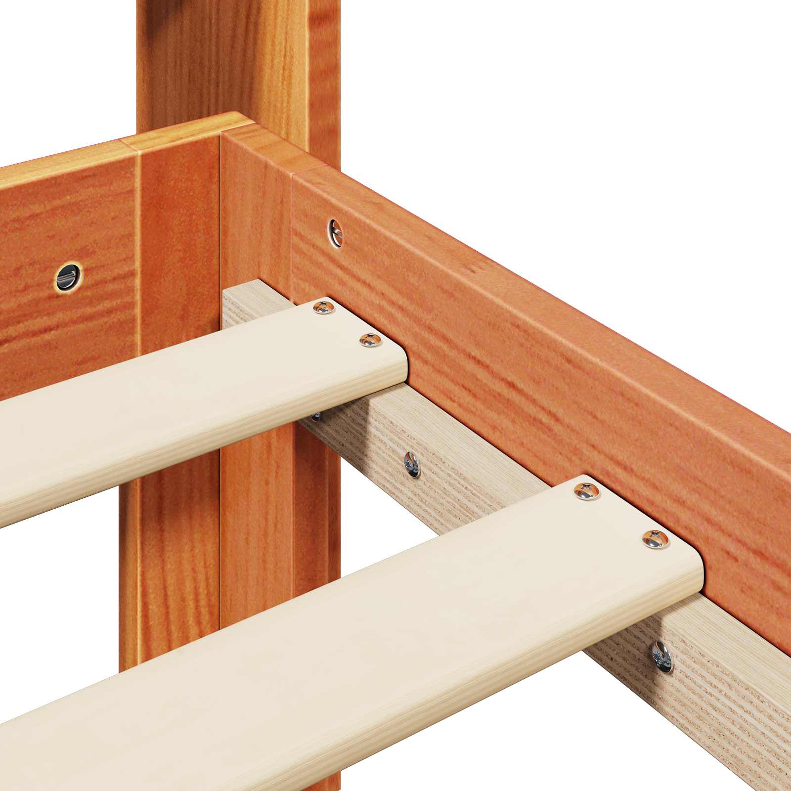 Bedframe met hoofdeinde 2 pcs Wasbruin Massief Vurenhout is nu te koop bij PeponiXL, paradijselijk wonen!