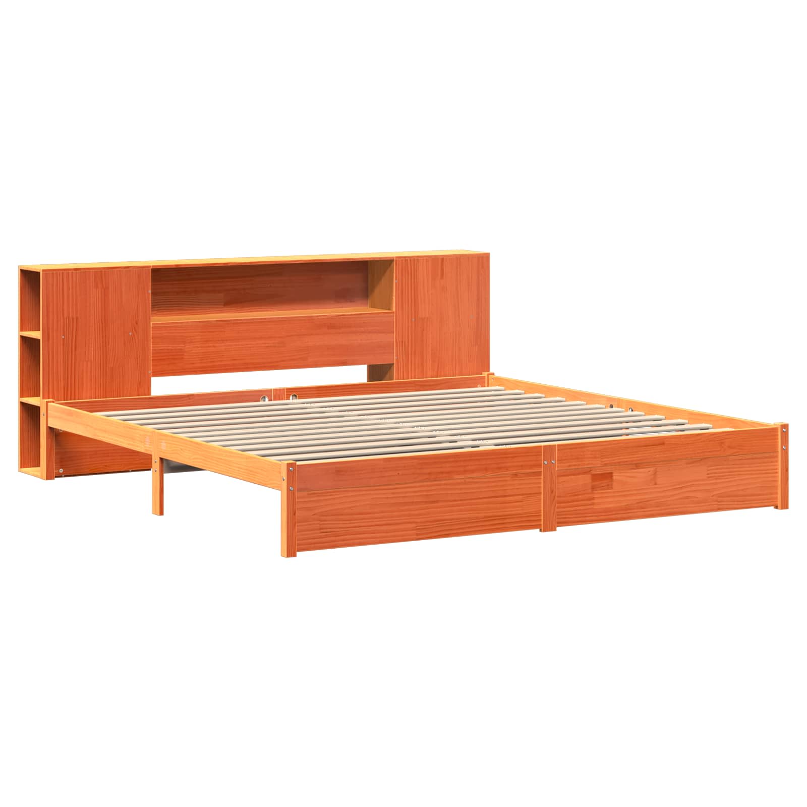 Bedframe met opberghoofdeksel 2 pcs Wasbruin Massief Vurenhout is nu te koop bij PeponiXL, paradijselijk wonen!