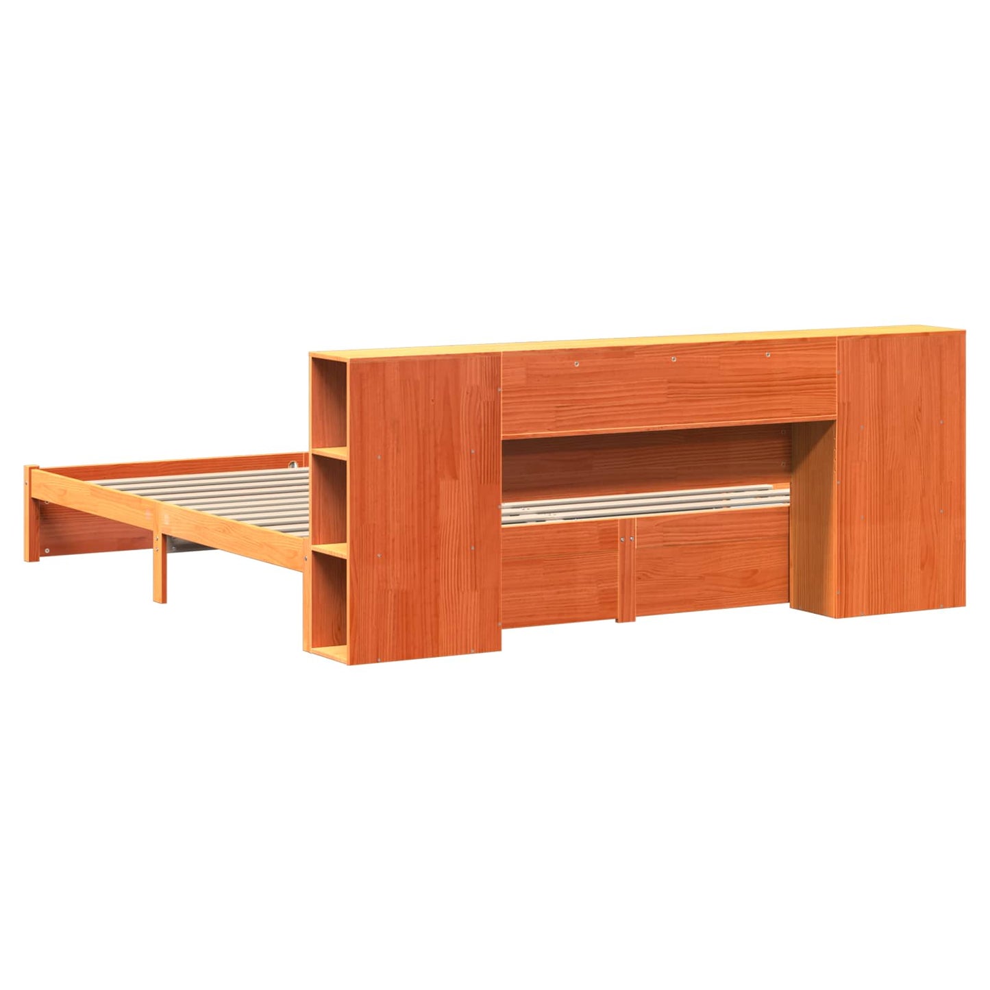 Bedframe met opberghoofdeksel 2 pcs Wasbruin Massief Vurenhout is nu te koop bij PeponiXL, paradijselijk wonen!