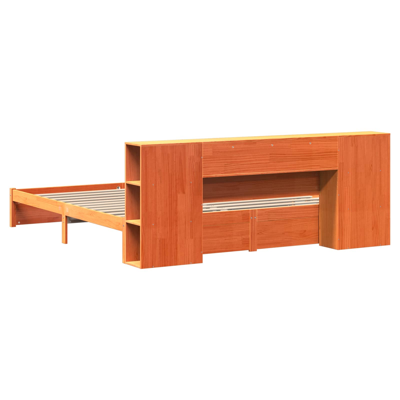 Bedframe met opberghoofdeksel 2 pcs Wasbruin Massief Vurenhout is nu te koop bij PeponiXL, paradijselijk wonen!