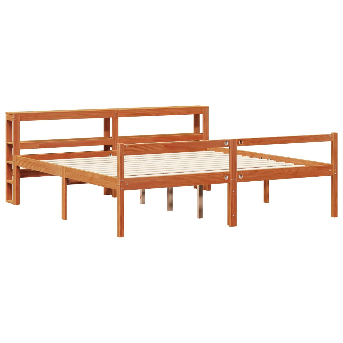 Bedframe met hoofdeinde 2 pcs Wasbruin Massief Vurenhout is nu te koop bij PeponiXL, paradijselijk wonen!