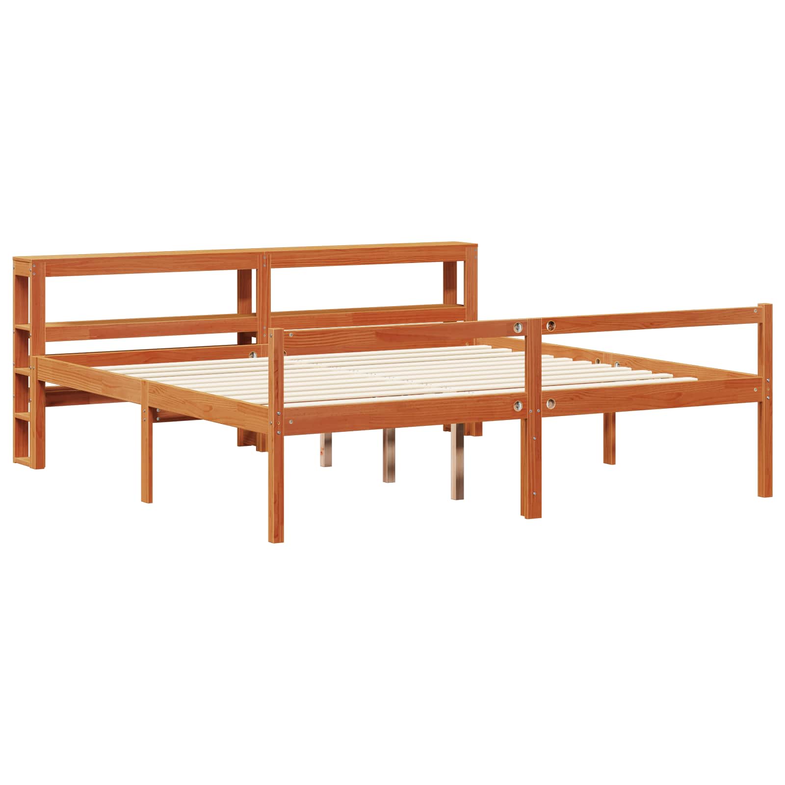 Bedframe met hoofdeinde 2 pcs Wasbruin Massief Vurenhout is nu te koop bij PeponiXL, paradijselijk wonen!