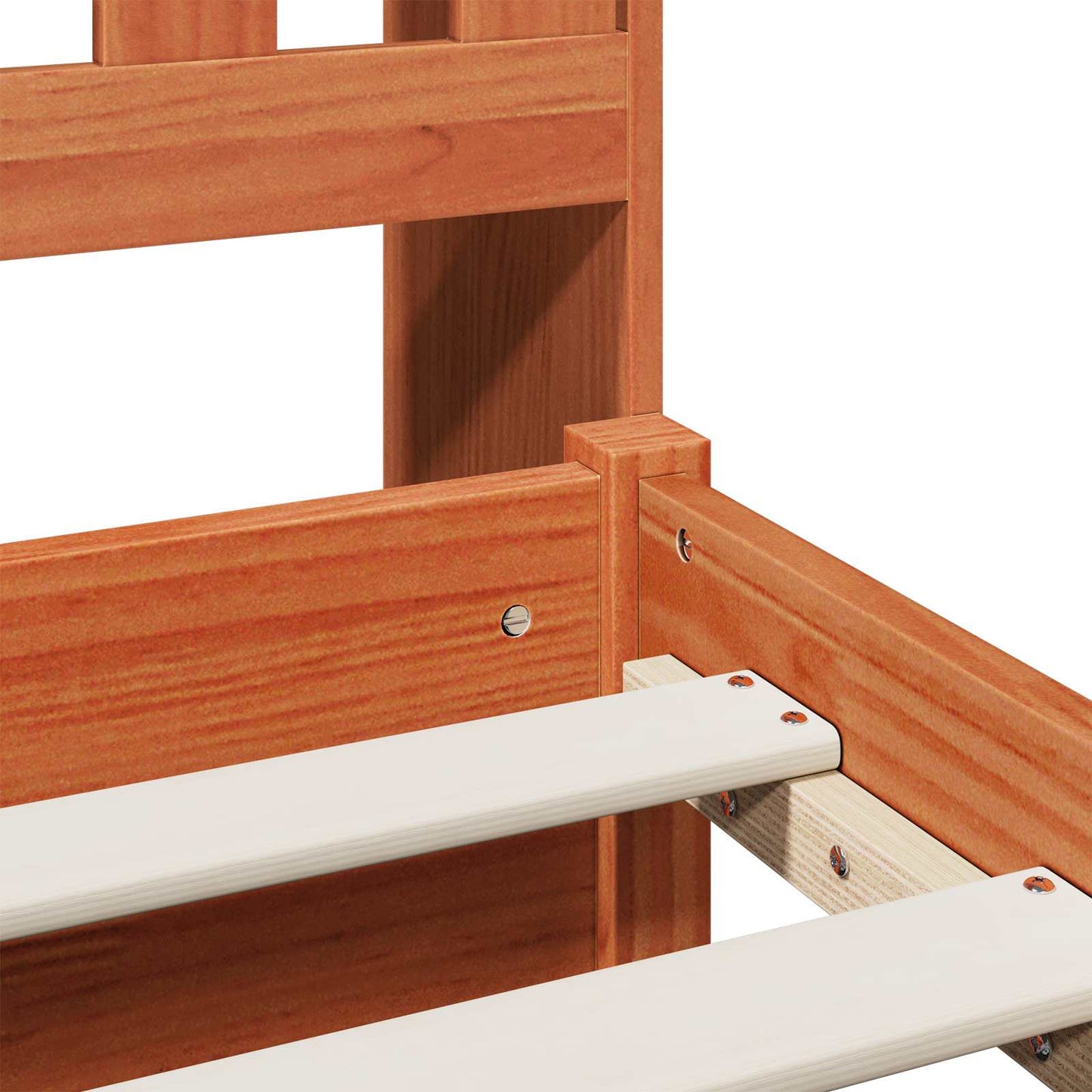 Boekenkast Bedframe Wasbruin 200 x 160 cm Massief Vurenhout is nu te koop bij PeponiXL, paradijselijk wonen!