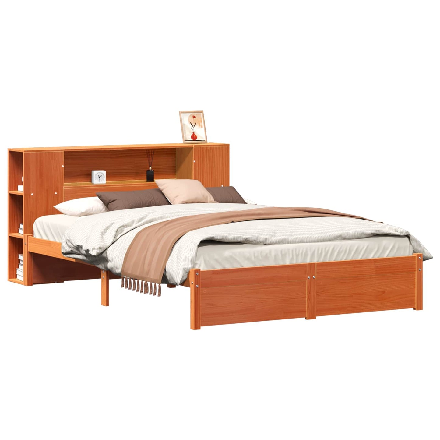 Bedframe met opberghoofdeksel 2 pcs Wasbruin Massief Vurenhout is nu te koop bij PeponiXL, paradijselijk wonen!