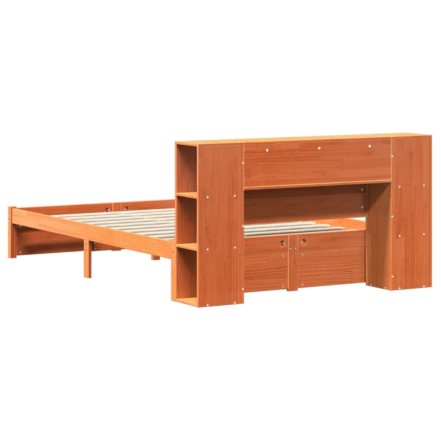 Bedframe met opberghoofdeksel 2 pcs Wasbruin Massief Vurenhout is nu te koop bij PeponiXL, paradijselijk wonen!