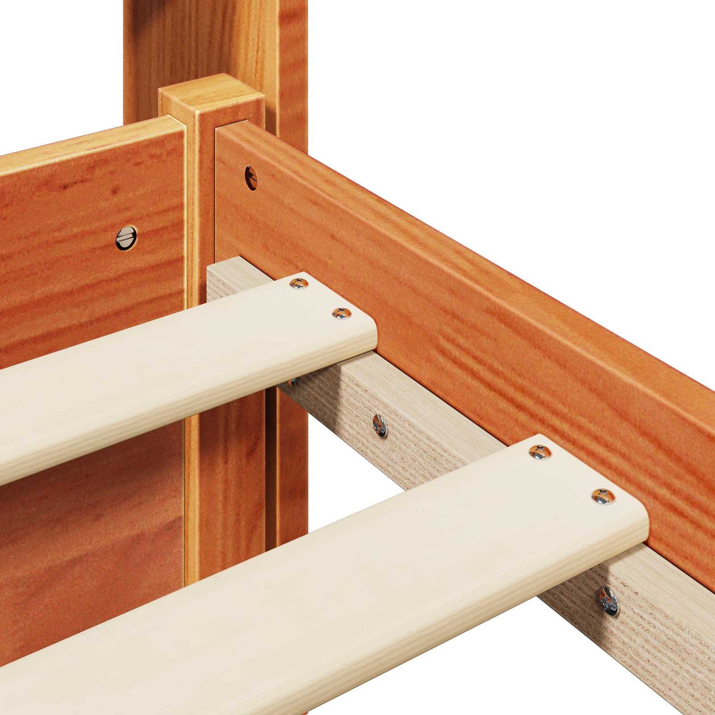 Bedframe met hoofdeinde Wasbruin 200 x 200 cm Massief Vurenhout is nu te koop bij PeponiXL, paradijselijk wonen!