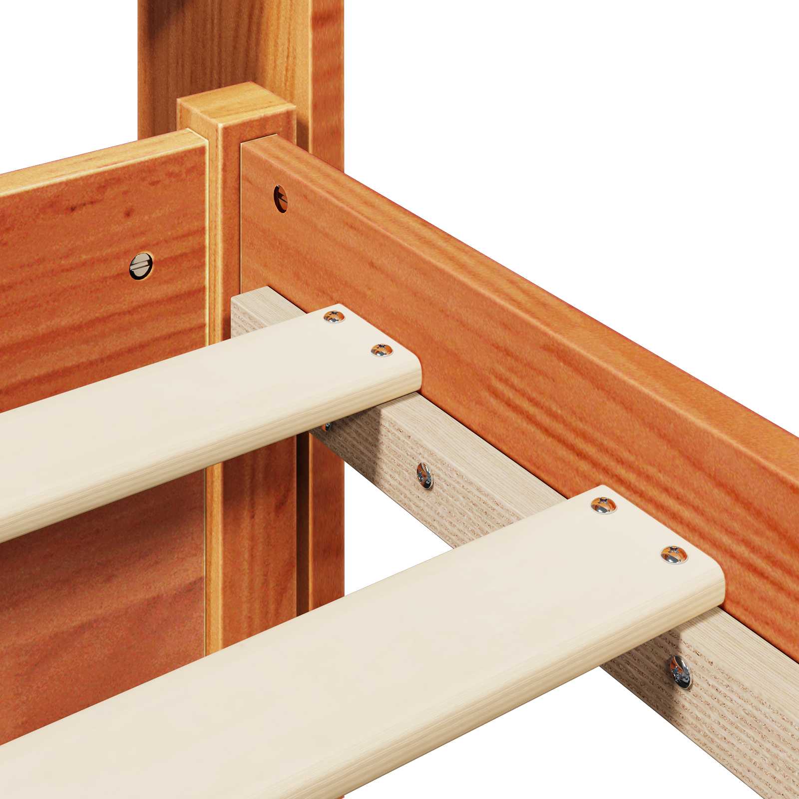 Bedframe met hoofdeinde Wasbruin 200 x 200 cm Massief Vurenhout is nu te koop bij PeponiXL, paradijselijk wonen!