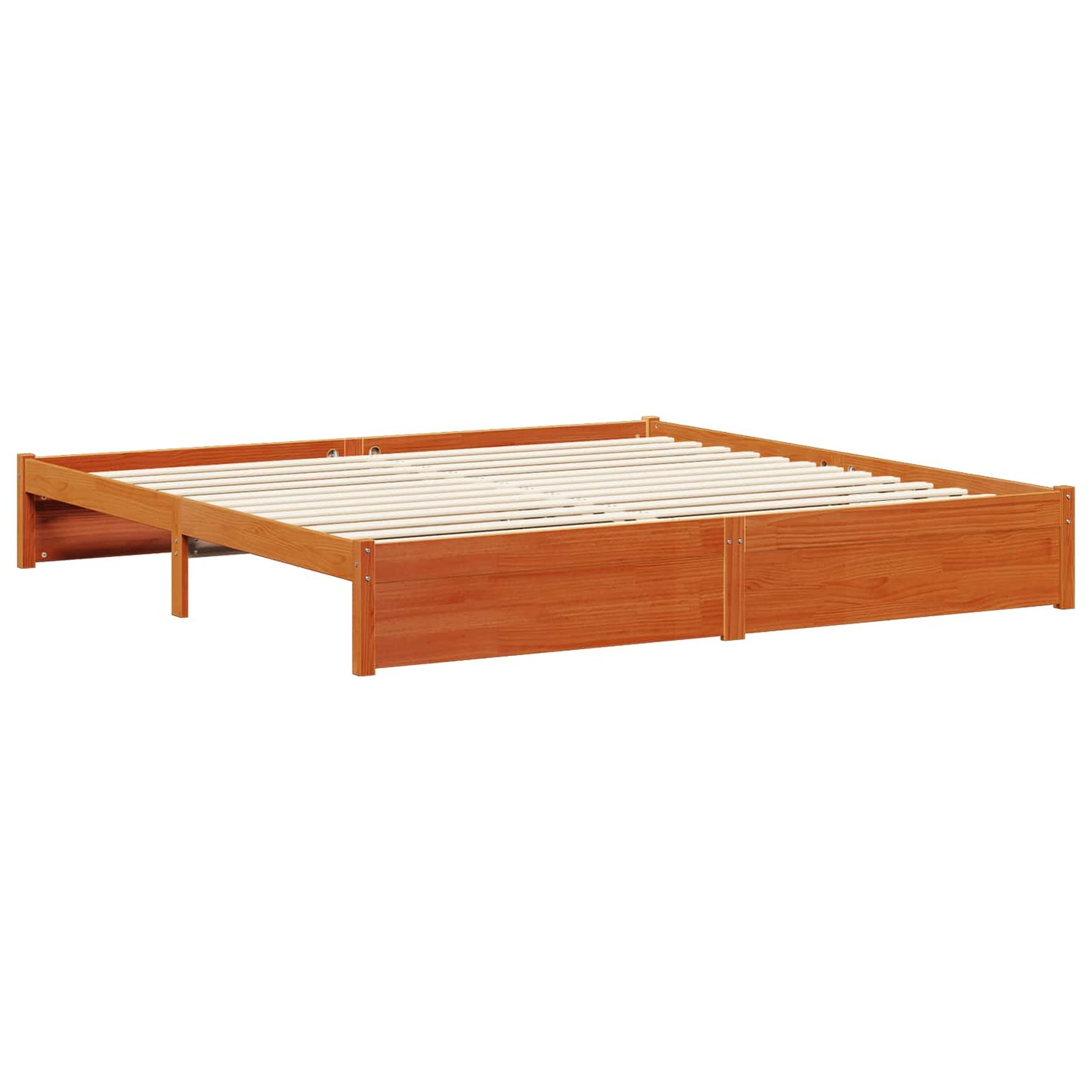 Bedframe met hoofdeinde Wasbruin 200 x 200 cm Massief Vurenhout is nu te koop bij PeponiXL, paradijselijk wonen!