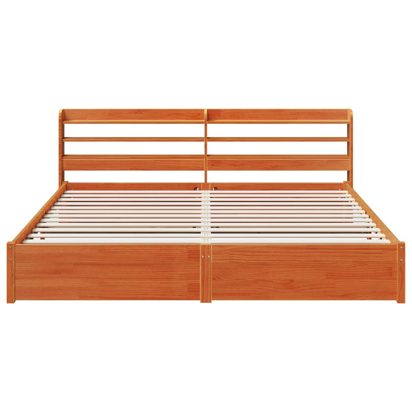 Bedframe met hoofdeinde Wasbruin 200 x 200 cm Massief Vurenhout is nu te koop bij PeponiXL, paradijselijk wonen!